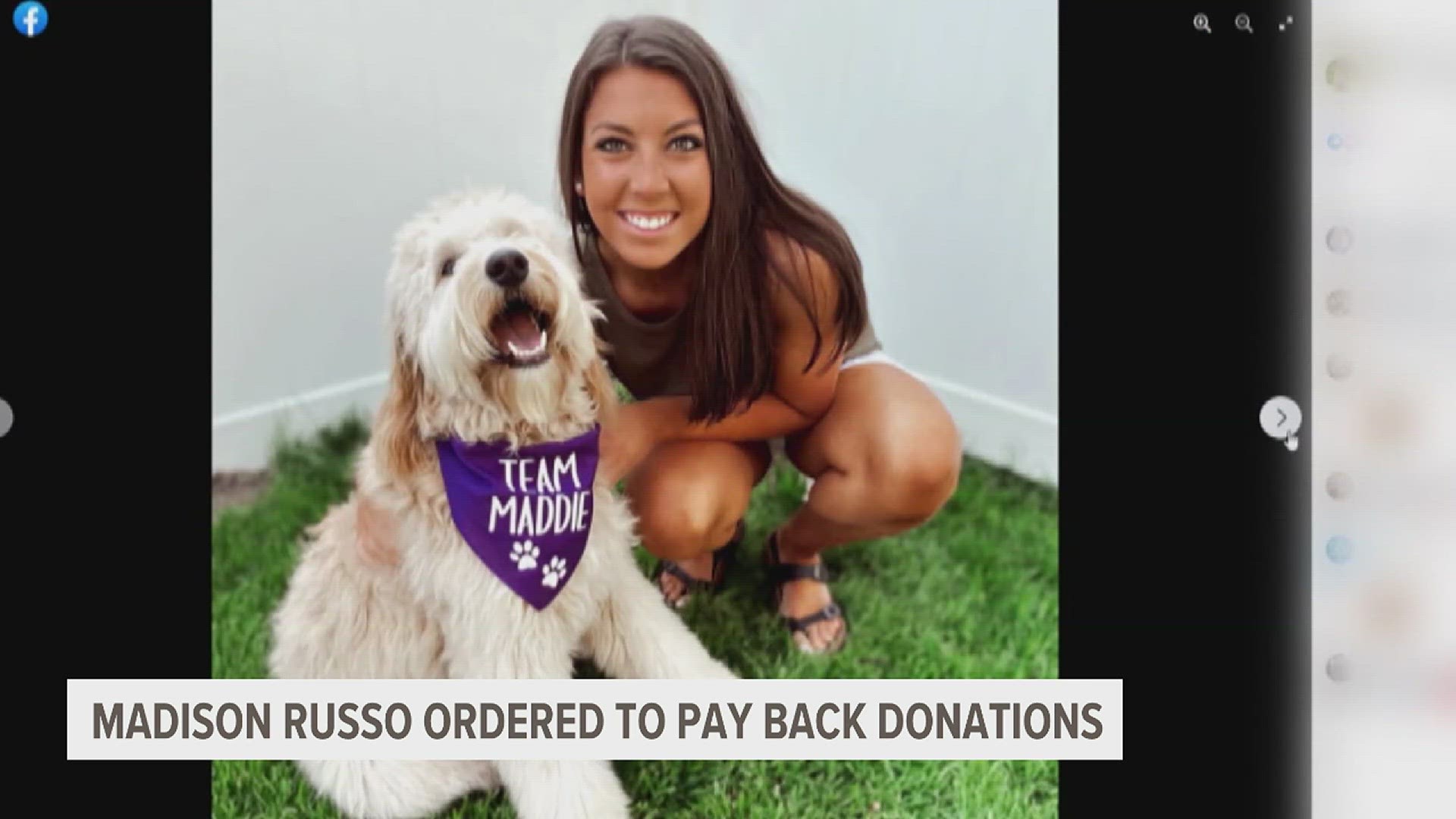 Madison Russo has been ordered by the court to repay the donations received while deceiving the public.