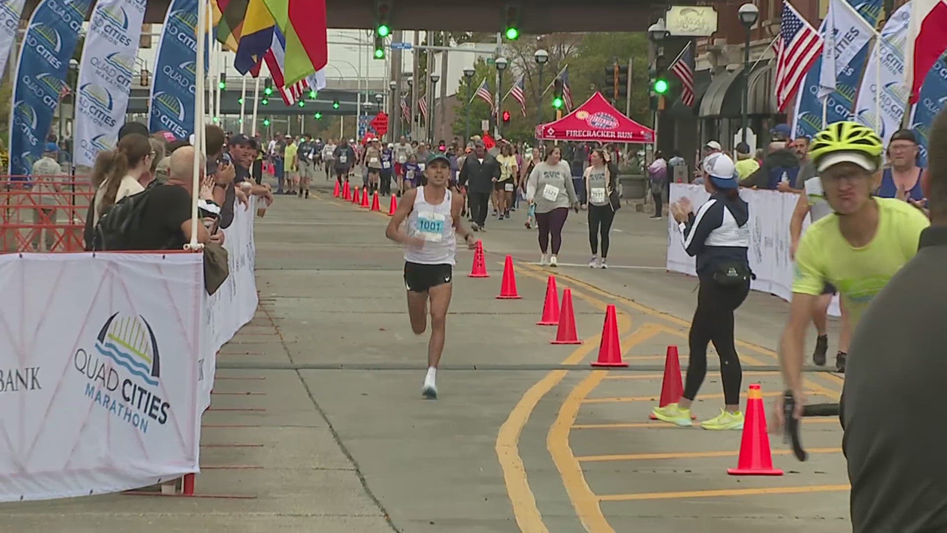 Abraham Talam Kipkemei took home first in the men's race and Lenah Jerotich took home first in the women's.