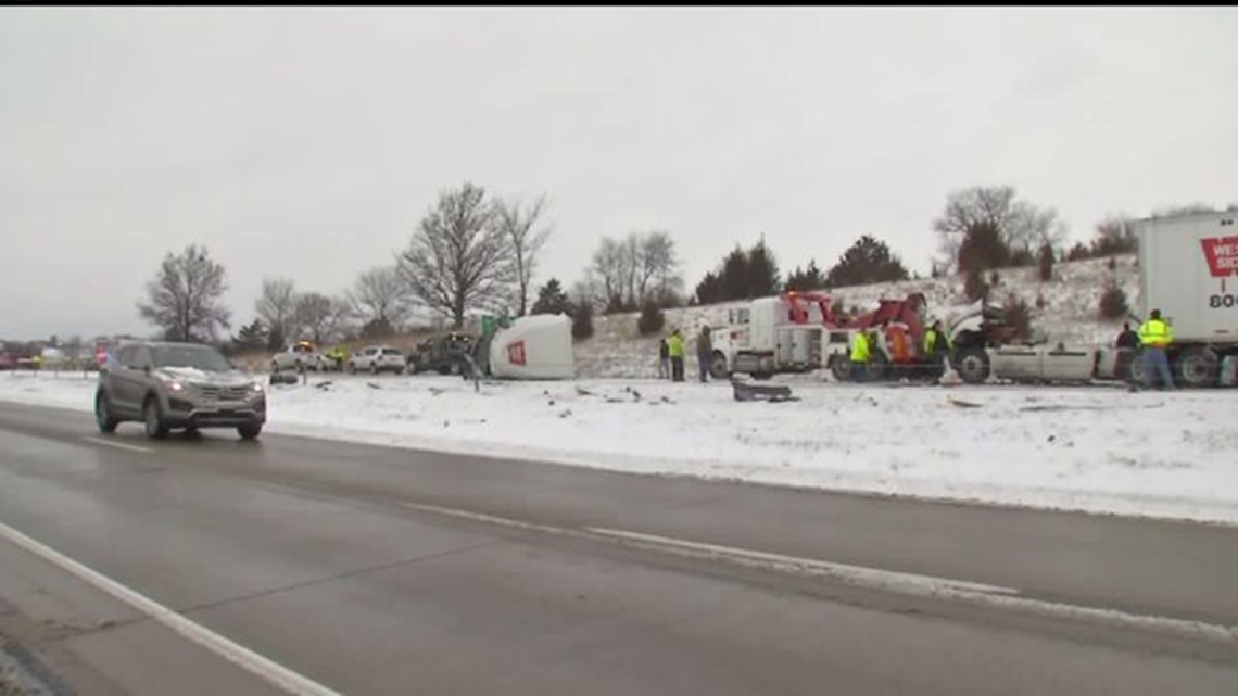 Three injured in multicar crash on I80 near West Branch