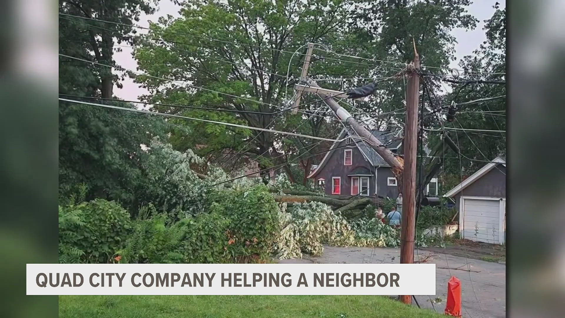 Squirrel's Tree Care didn't charge Kevin Cross to remove his tree, which had partially blown over during July 15's storms and was about to fully fall on his house.