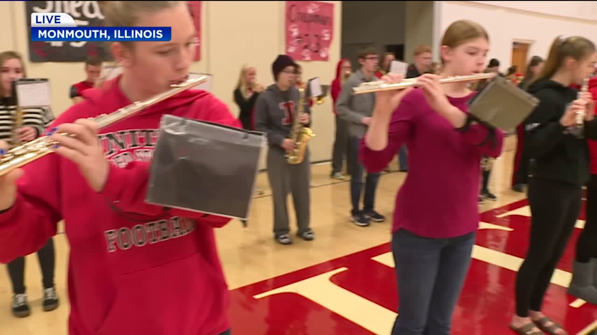 United High School Band Performs During The Score Pre-Game Pep Rally