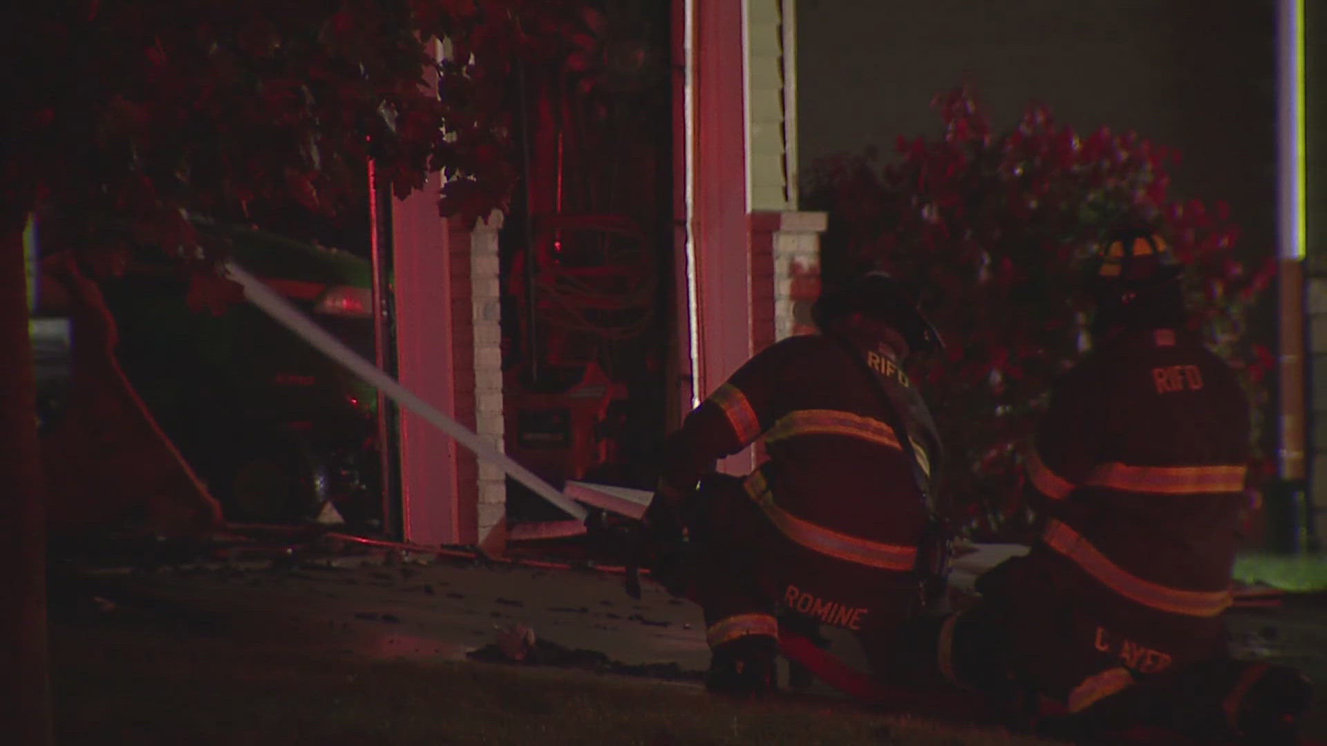 During the thunderstorm, a home on Partridge Court caught fire from a bolt of lightning. Two people were able to escape before first responders arrived.