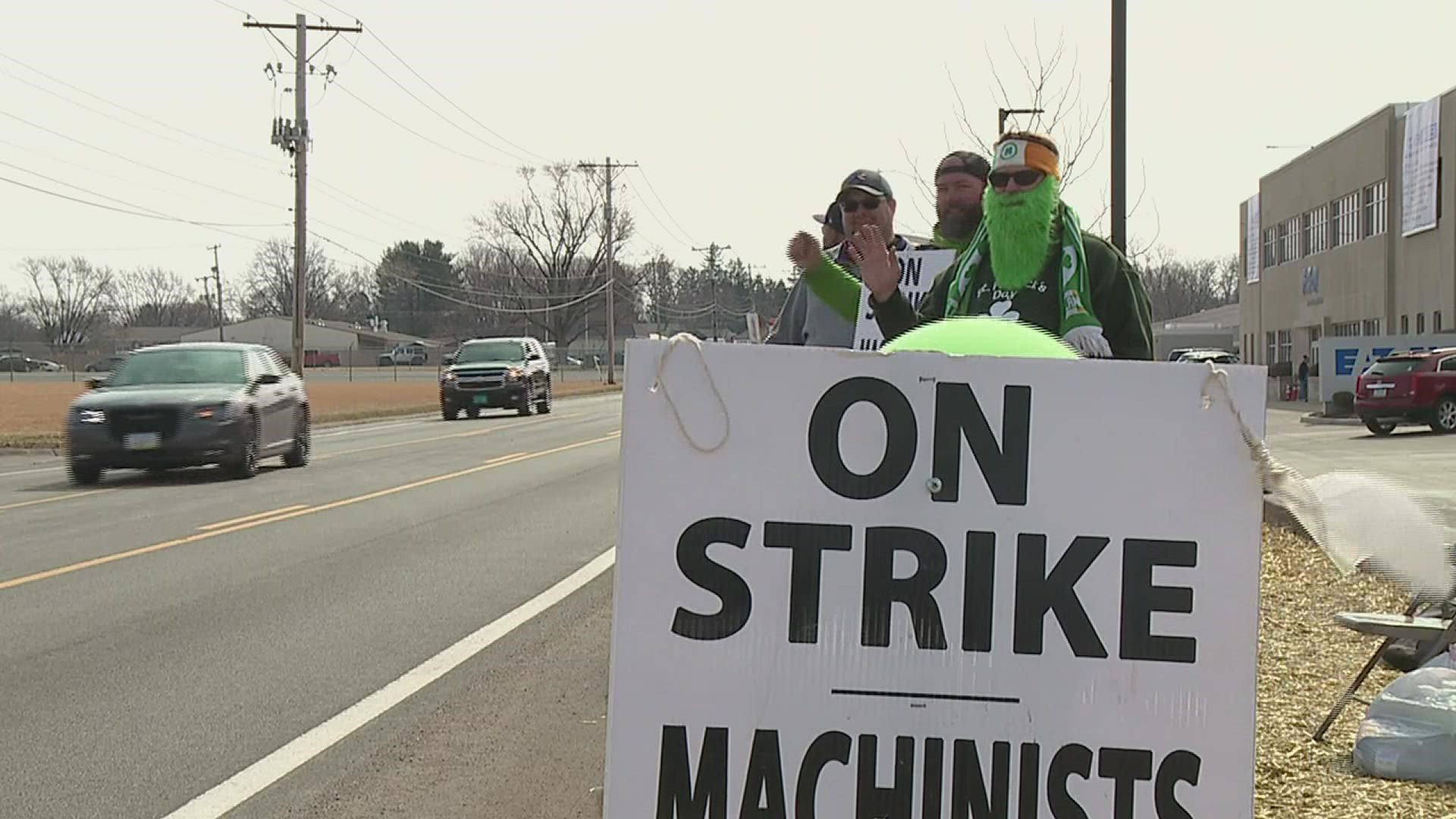 The company is seeking permanent replacements to take the jobs of strikers. Virtual talks between the Machinists Union and Eaton were set to resume on March 15.