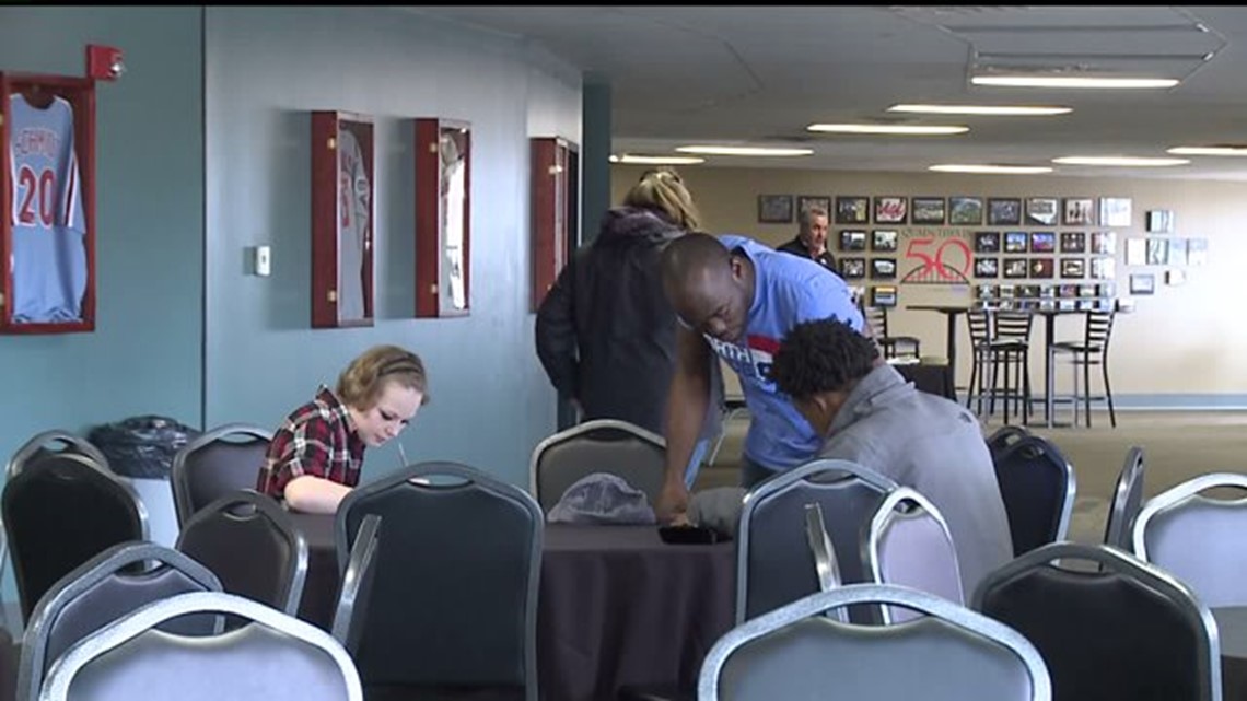 National anthem tryouts and job fair