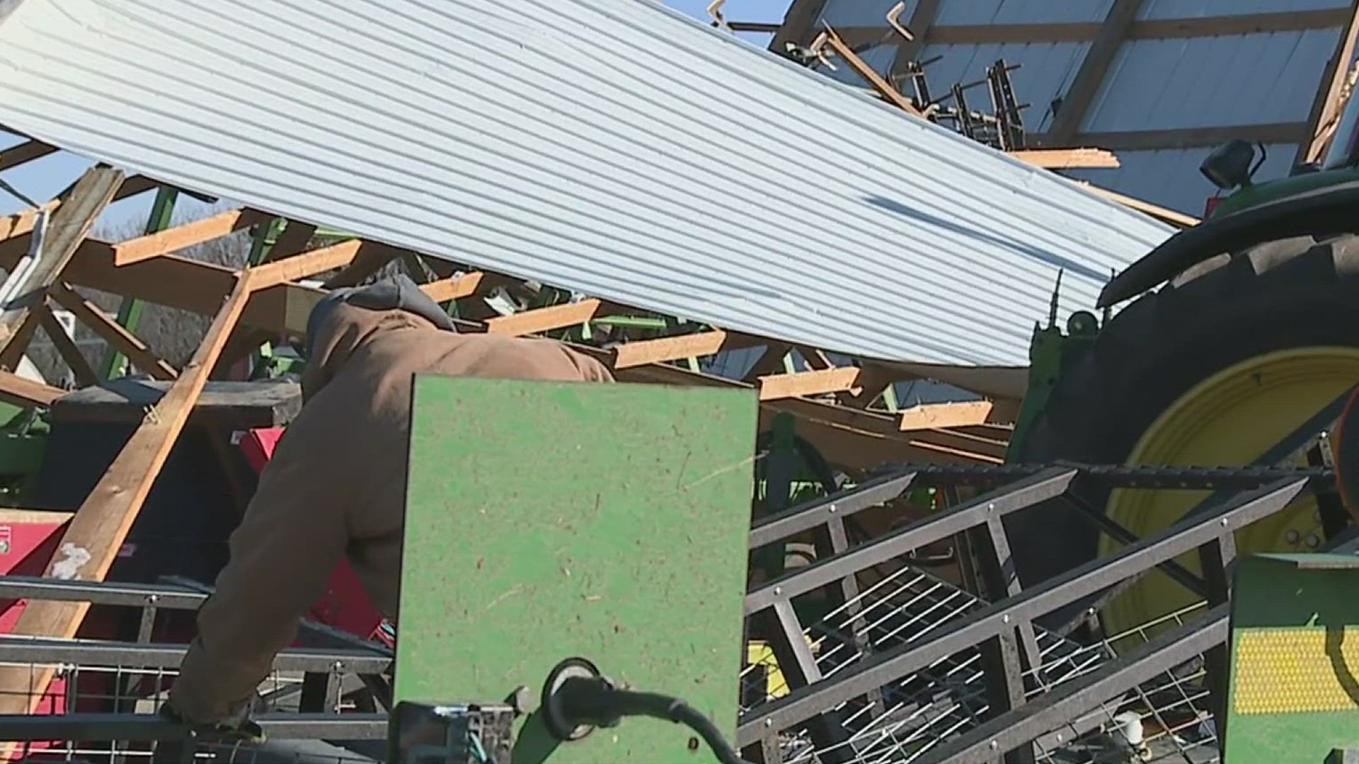 On Tuesday, Feb. 24, an EF-1 tornado hit the town of Annawan, causing severe damage to Jay Minnaert's farm.