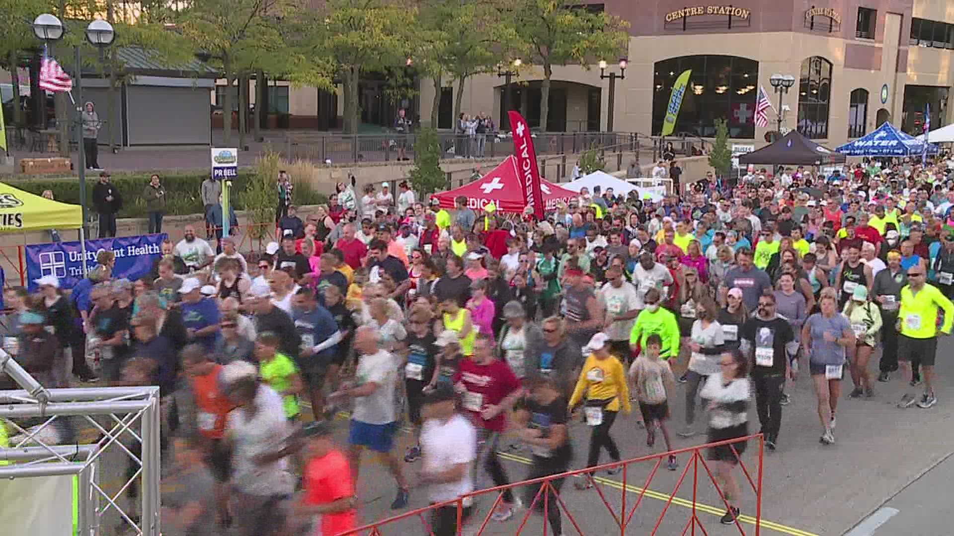 Nearly 4,000 participants ran in the 5K, Half-Marathon and Marathon on Sunday morning.