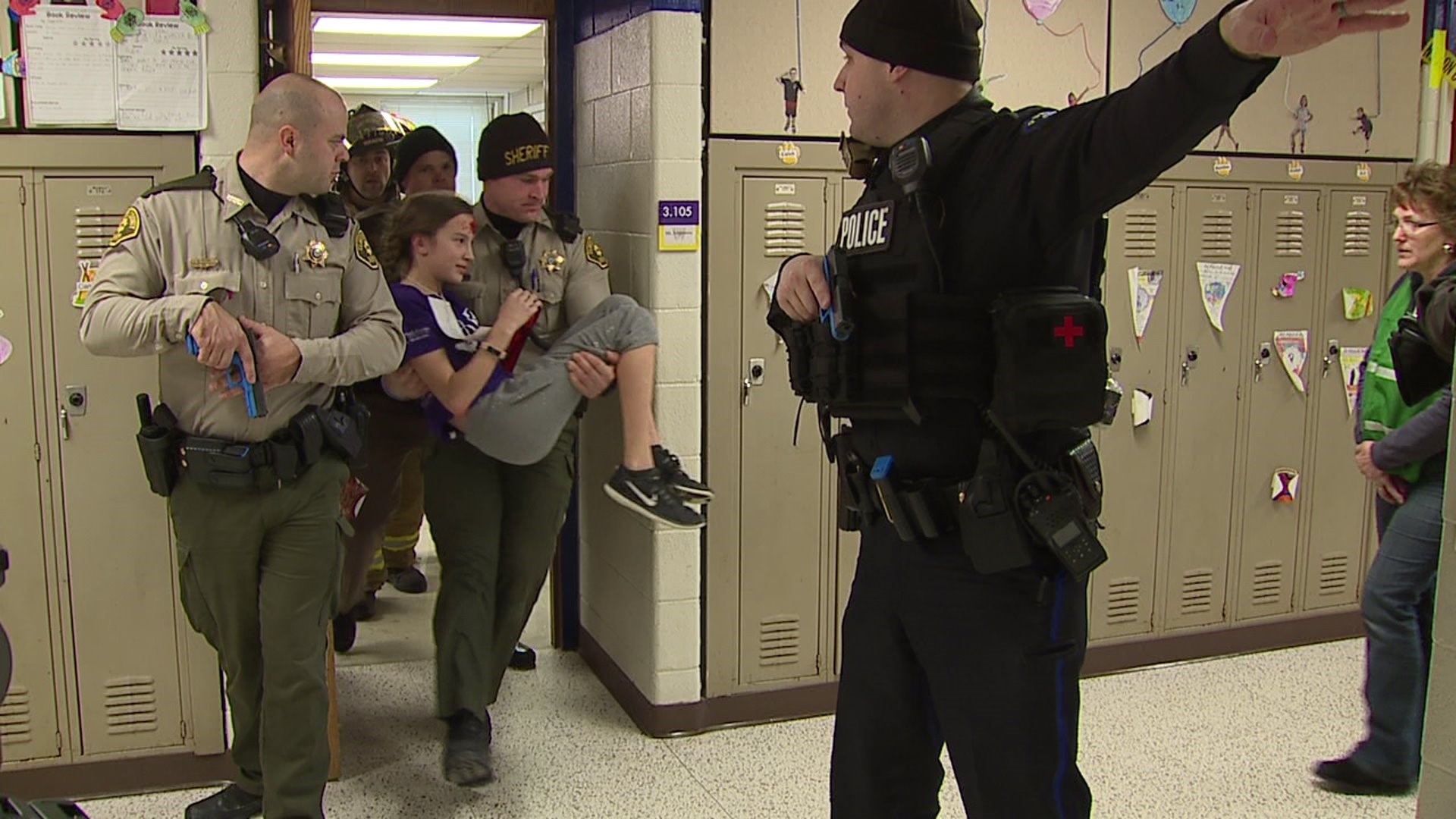 DeWitt first responders hold large scale school shooting training drill
