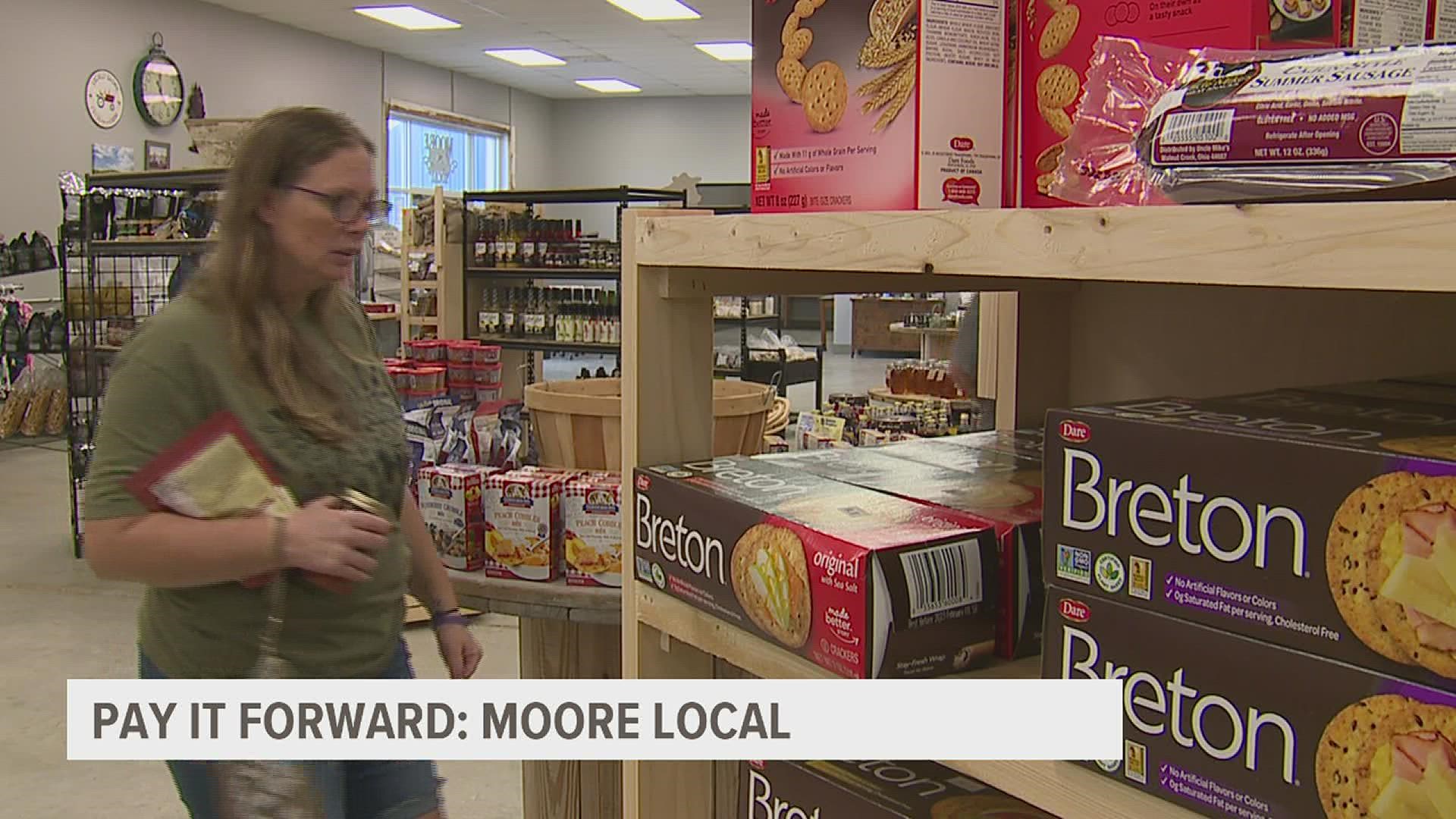 Heather Moore is the owner of Moore Local, a Maquoketa store that stocks locally-grown products. They donated extra food to those in need during the pandemic.