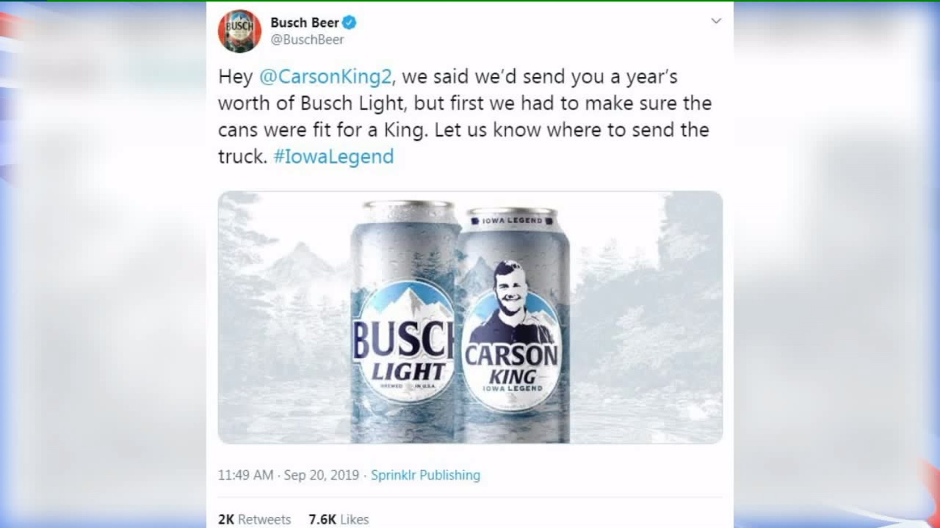 `Iowa legend`: Man featured on Busch can after giving `beer money` from viral fundraiser to hospital