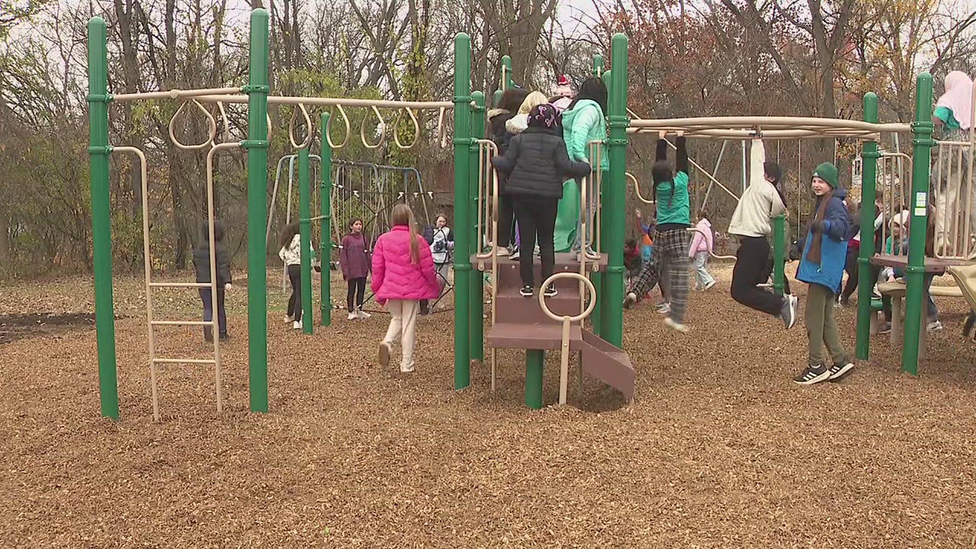 The playground has new ADA-compliant equipment on offer.