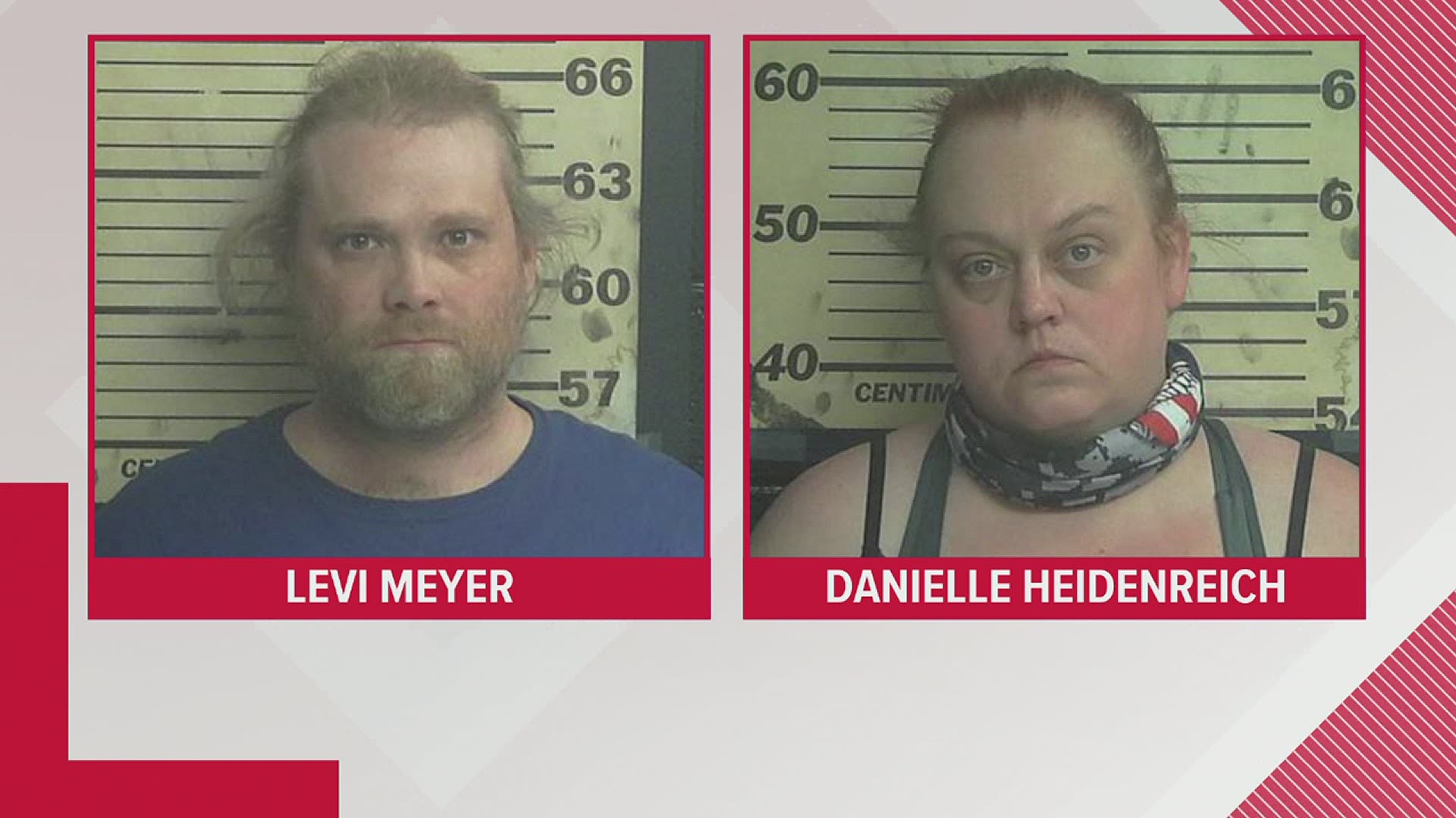 Police arrested Levi Meyer for First Degree murder of Keith Heidenreich and charge Danielle Heidenreich with concealment of homicidal death on Wednesday.