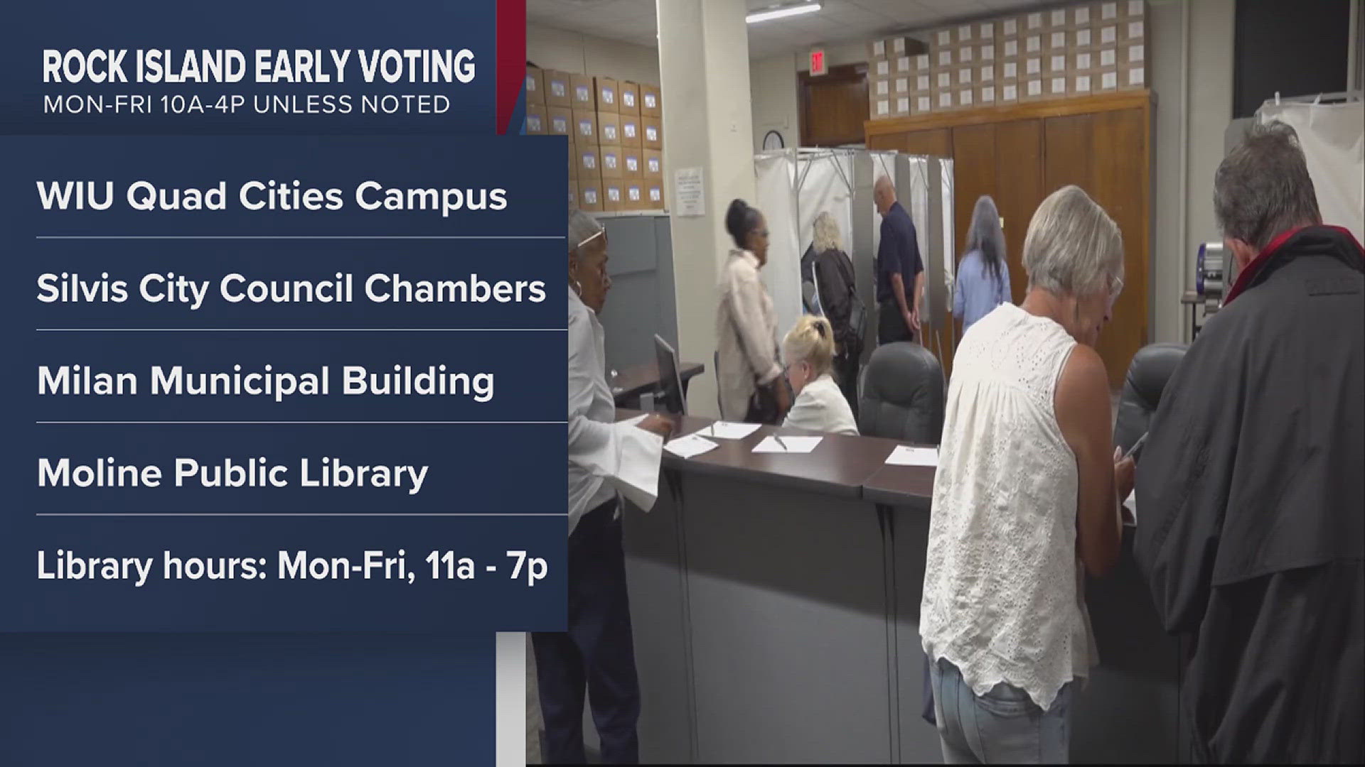 Early voting locations are opening up around Rock Island County, and communities across the Quad Cities are releasing their times for trick-or-treating.