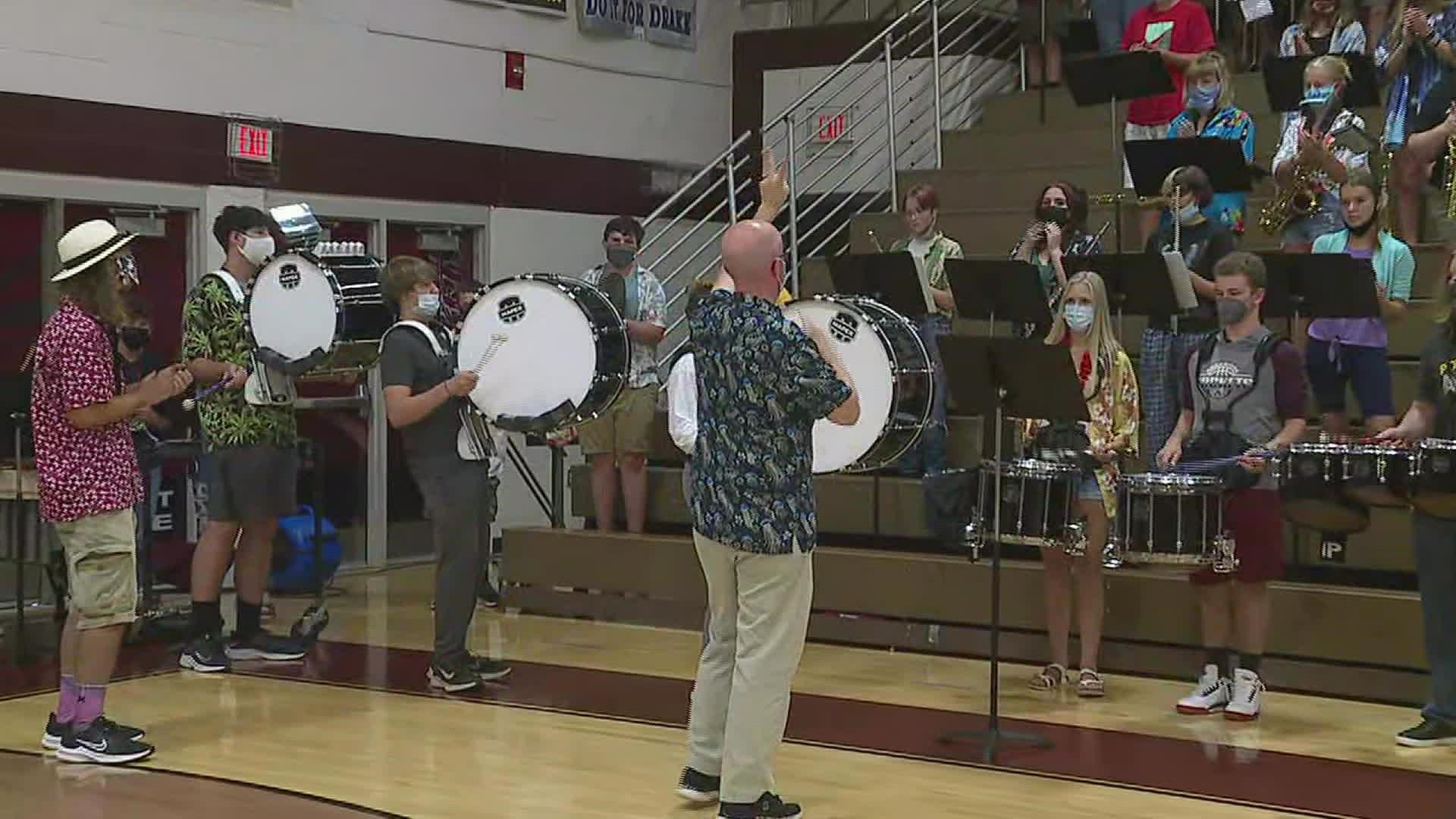 News 8 sports and weather attends Rockridge High School's pep rally on Friday, September 3rd.