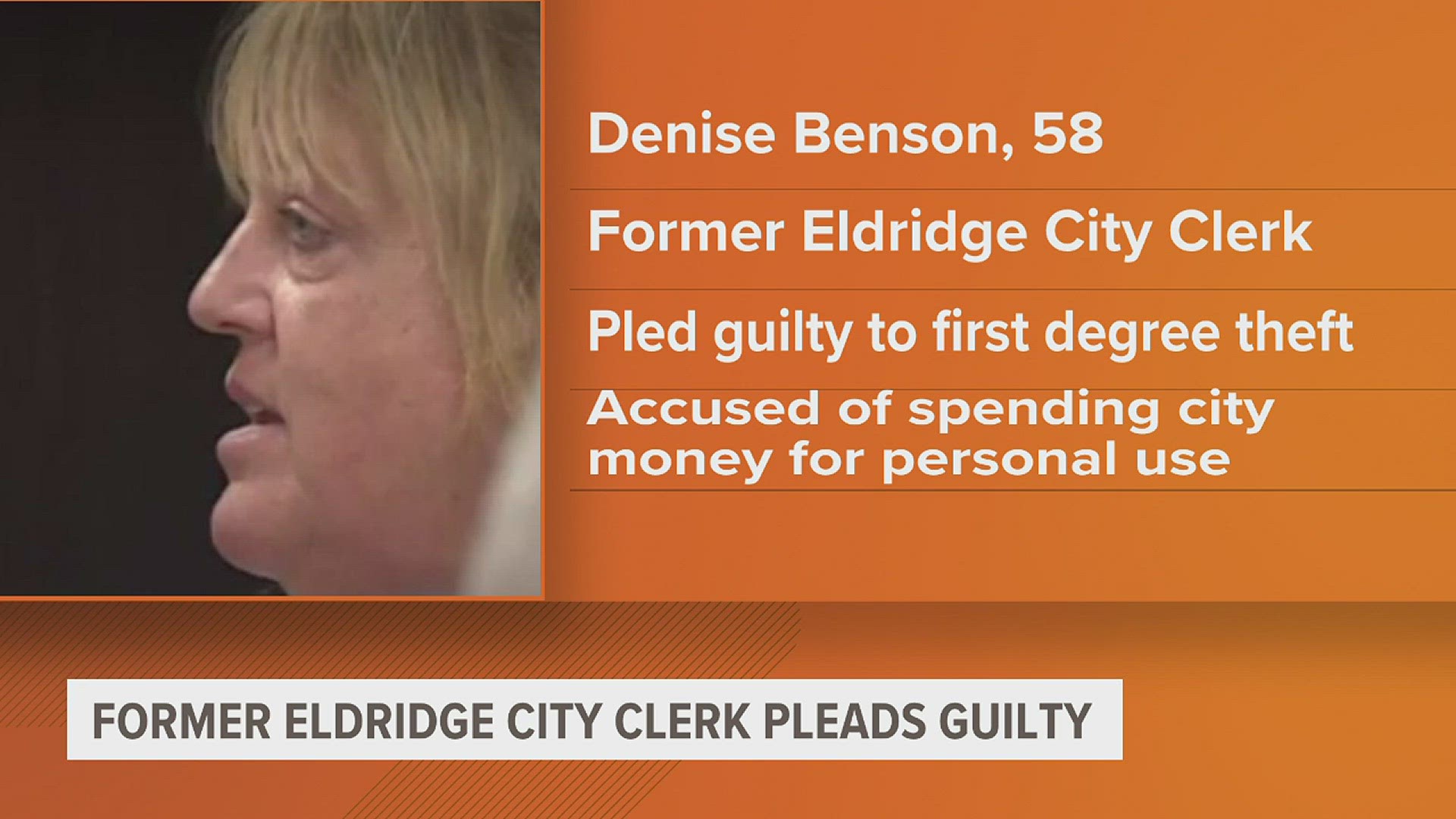 Denise Benson was charged back in June and is accused of using over $76,000 in city funds for personal use.