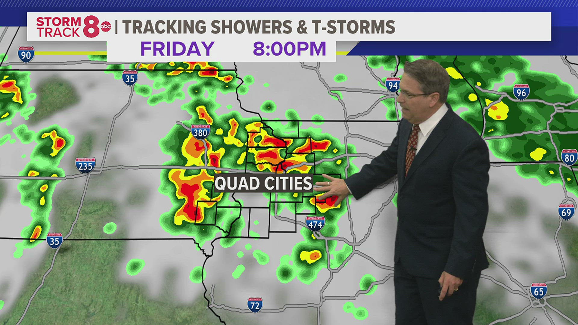 Scattered showers developing from west to east Friday morning