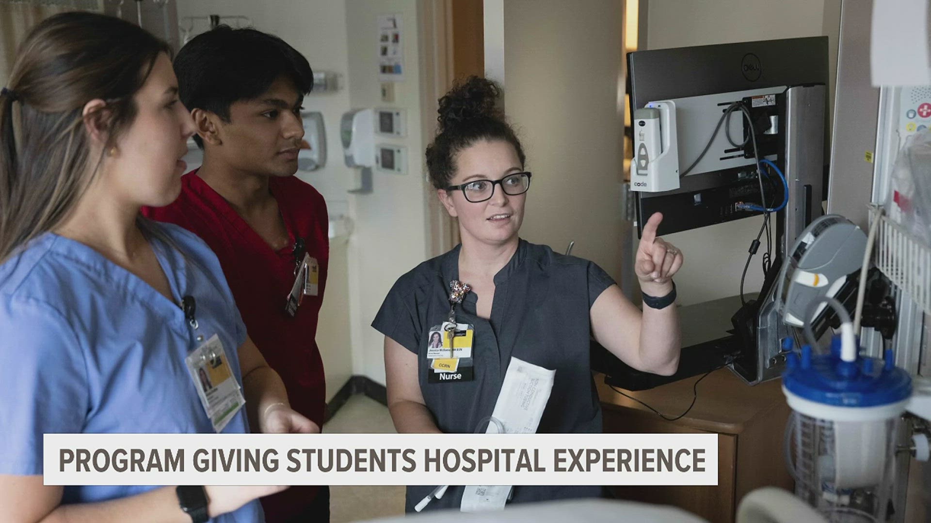 The 'unit partner' program puts students in the University hospital as an extra set of hands to nurses. The school calls this a win-win for staff and students.