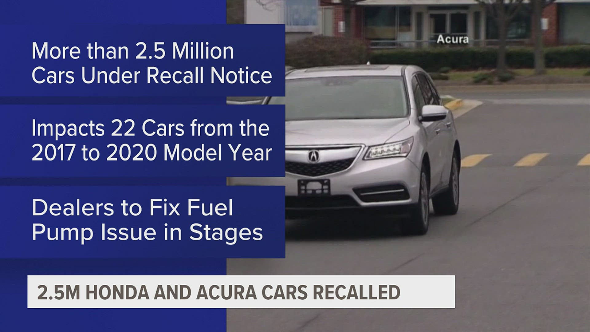 Recall Hondas, Acuras recalled due to fuel pump defect