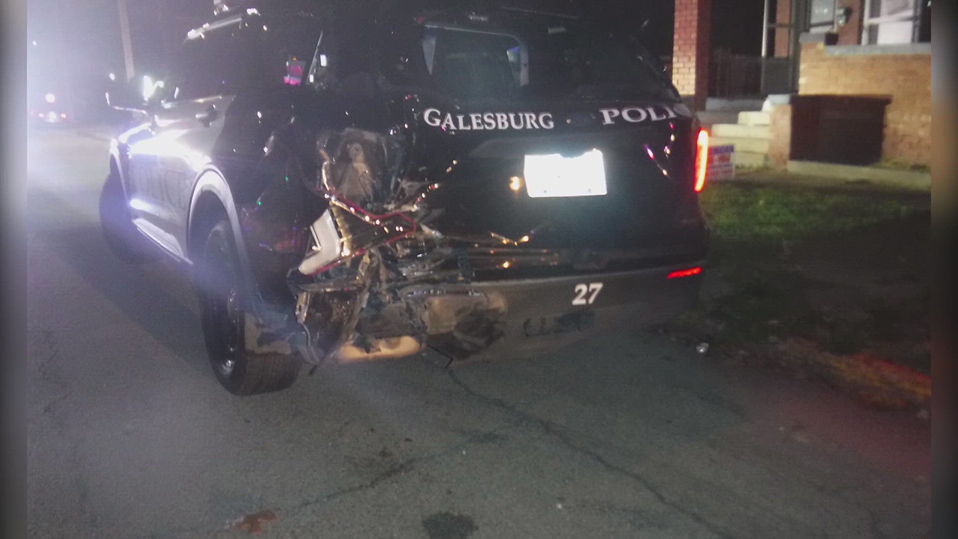 According to Galesburg police, 27-year-old Cody A. Sibley struck an officer's squad car on Tuesday night while the officer was conducting a traffic stop.