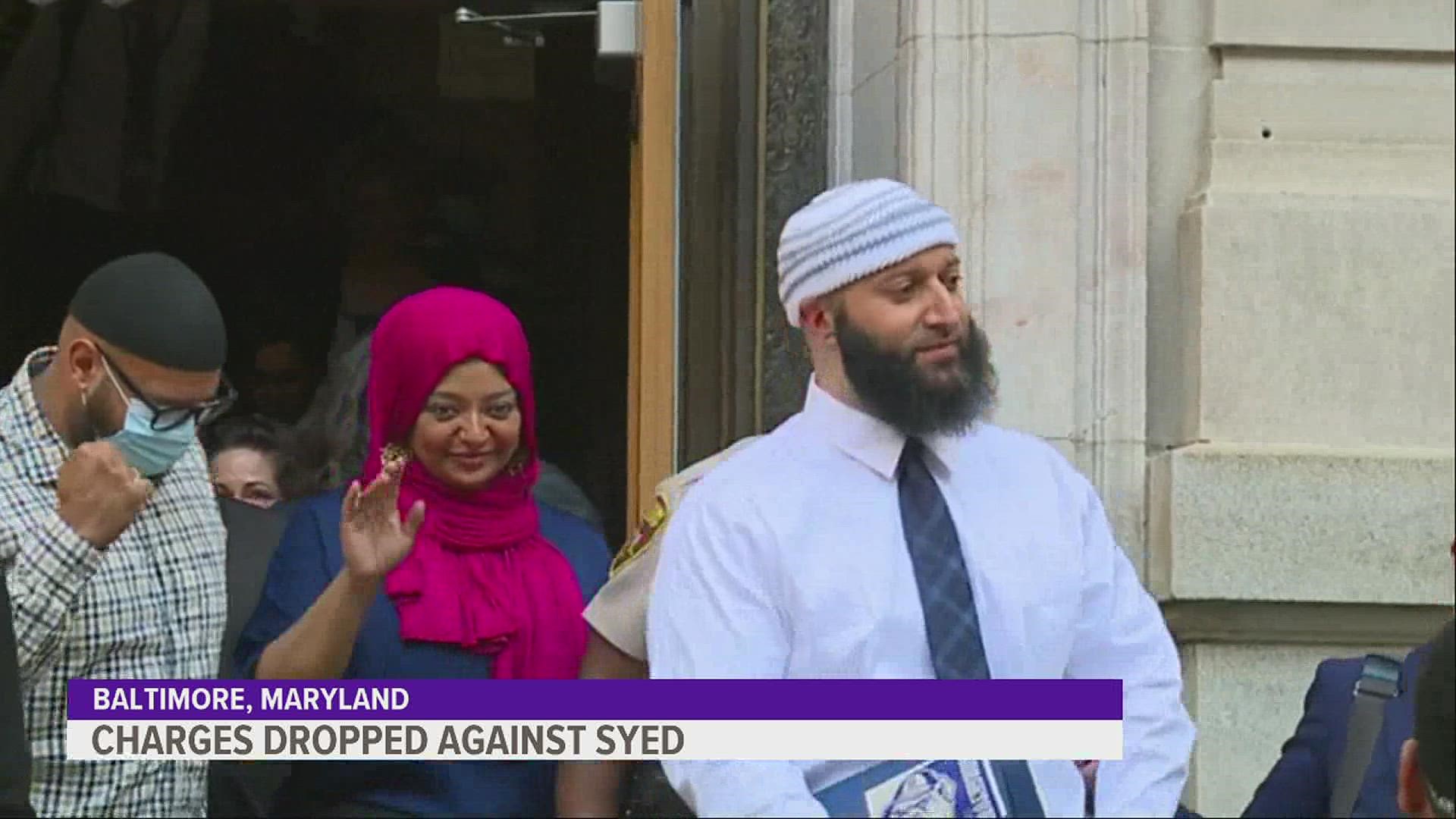 The Maryland Office of the Public Defender says the announcement to drop the charges is based on DNA testing results that excluded Adnan Syed.