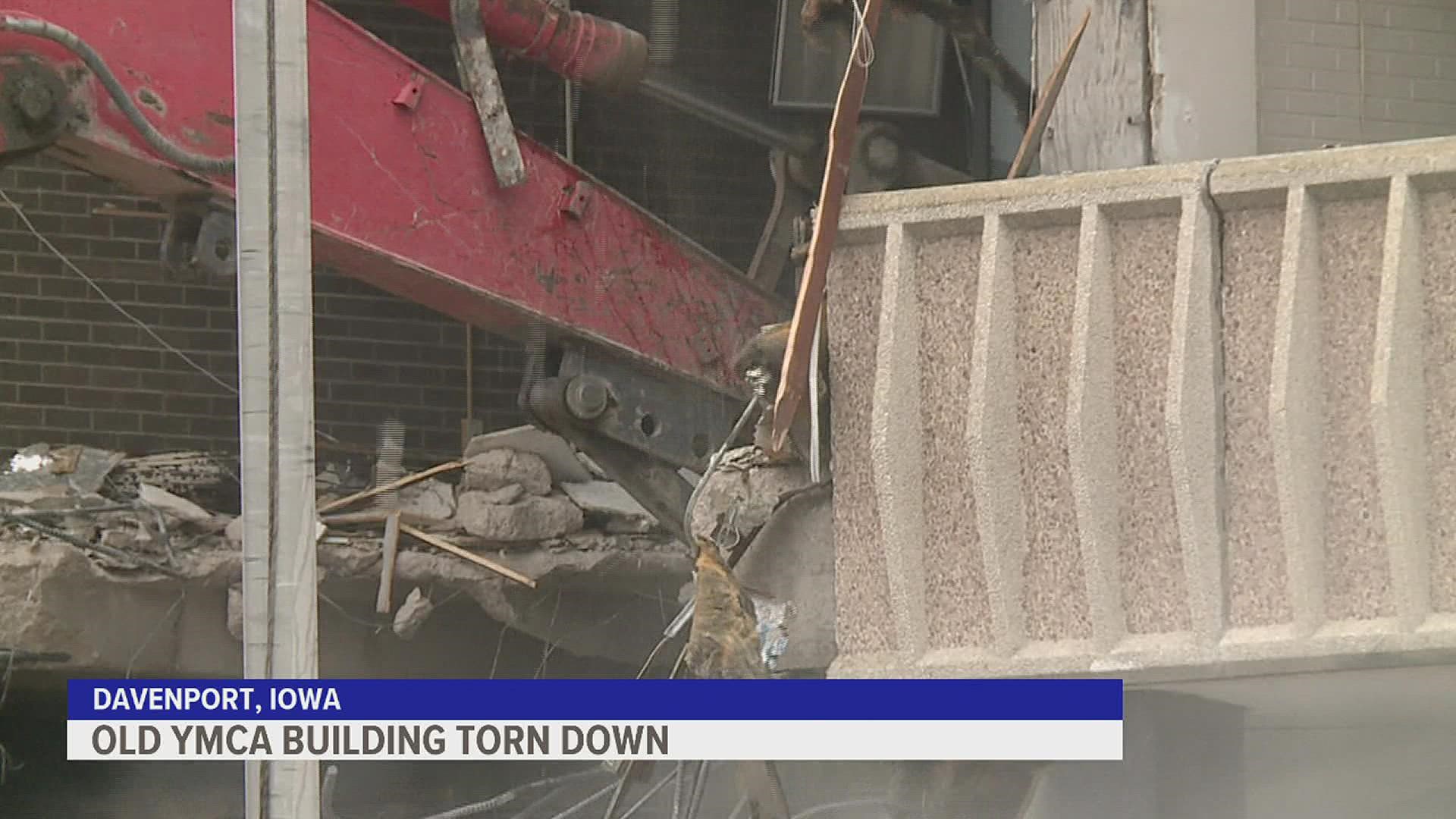 Crews began demolishing the building on Thursday. The building has not been used since the new YMCA location opened in December 2020 on Fourth Street downtown.