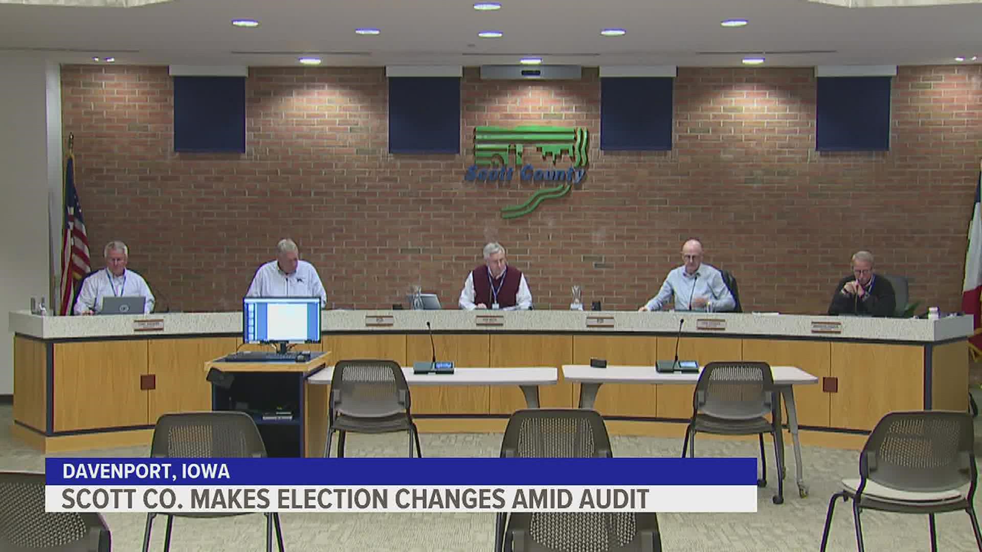 This follows an investigation into overpayments issued to Scott County poll workers during the 2020 primary and general elections.