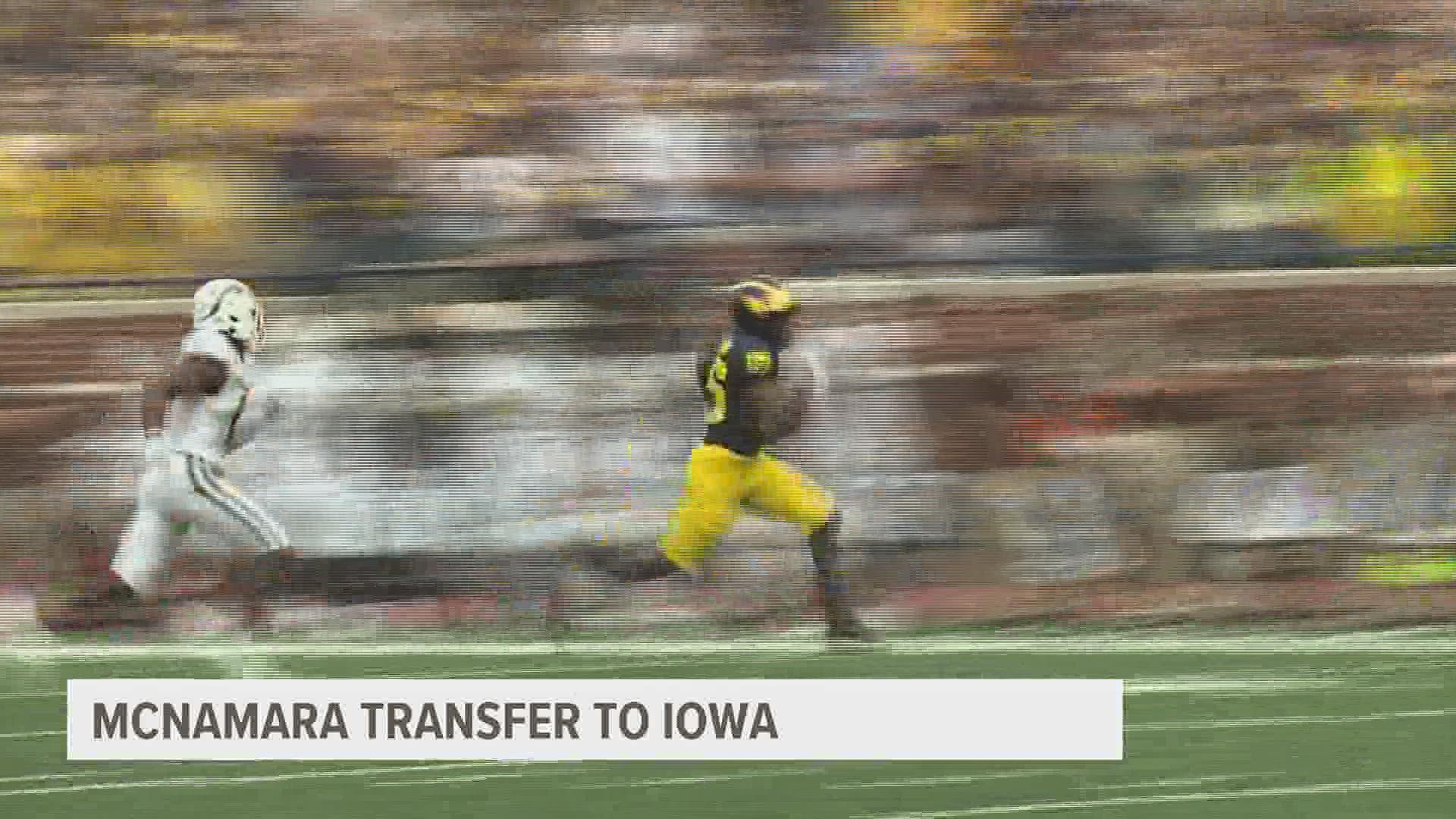 The Iowa football program added quarterback Cade McNamara from the transfer portal on Thursday. Iowa also lost five players to the portal, including Arland Bruce IV.