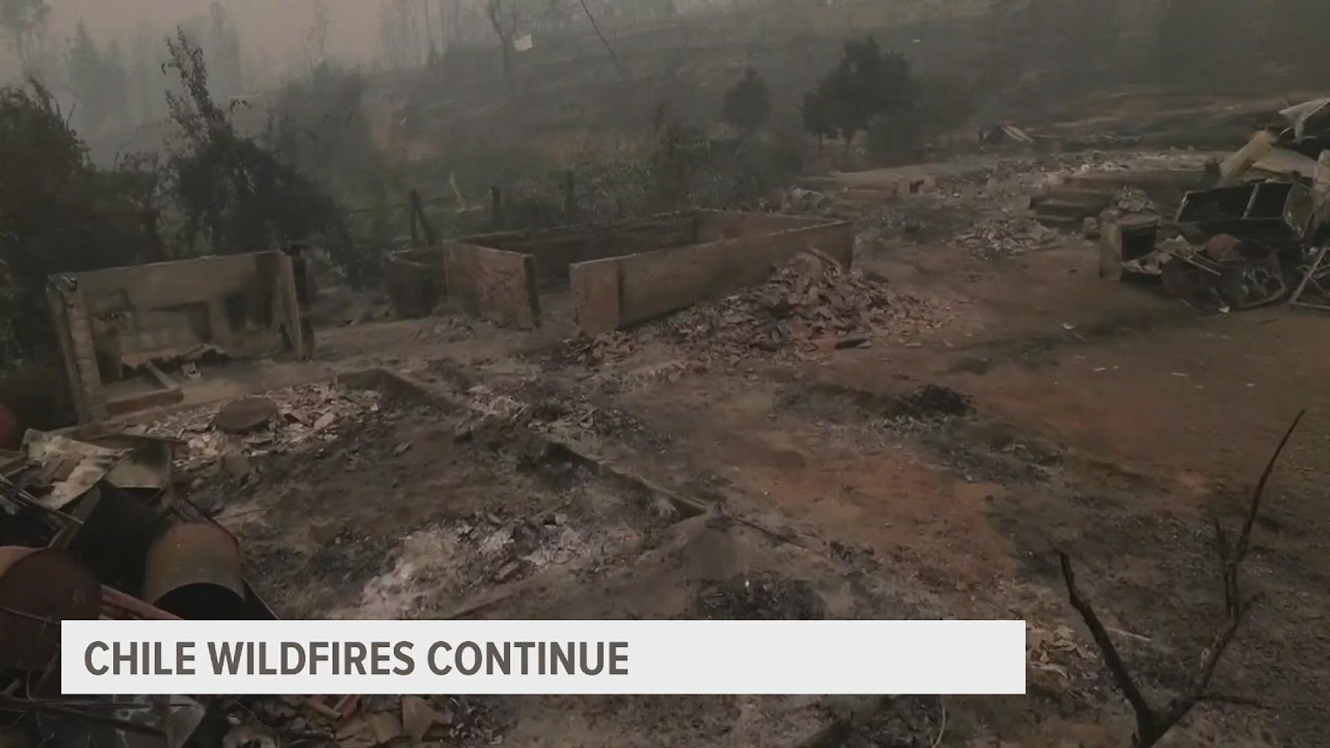 260 wildfires across Chile have killed at least 24 people. Nearly 1500 people have been evacuated.