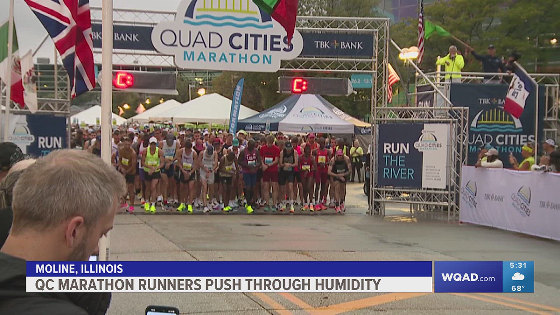 It was a cloudy but humid morning for the runners.