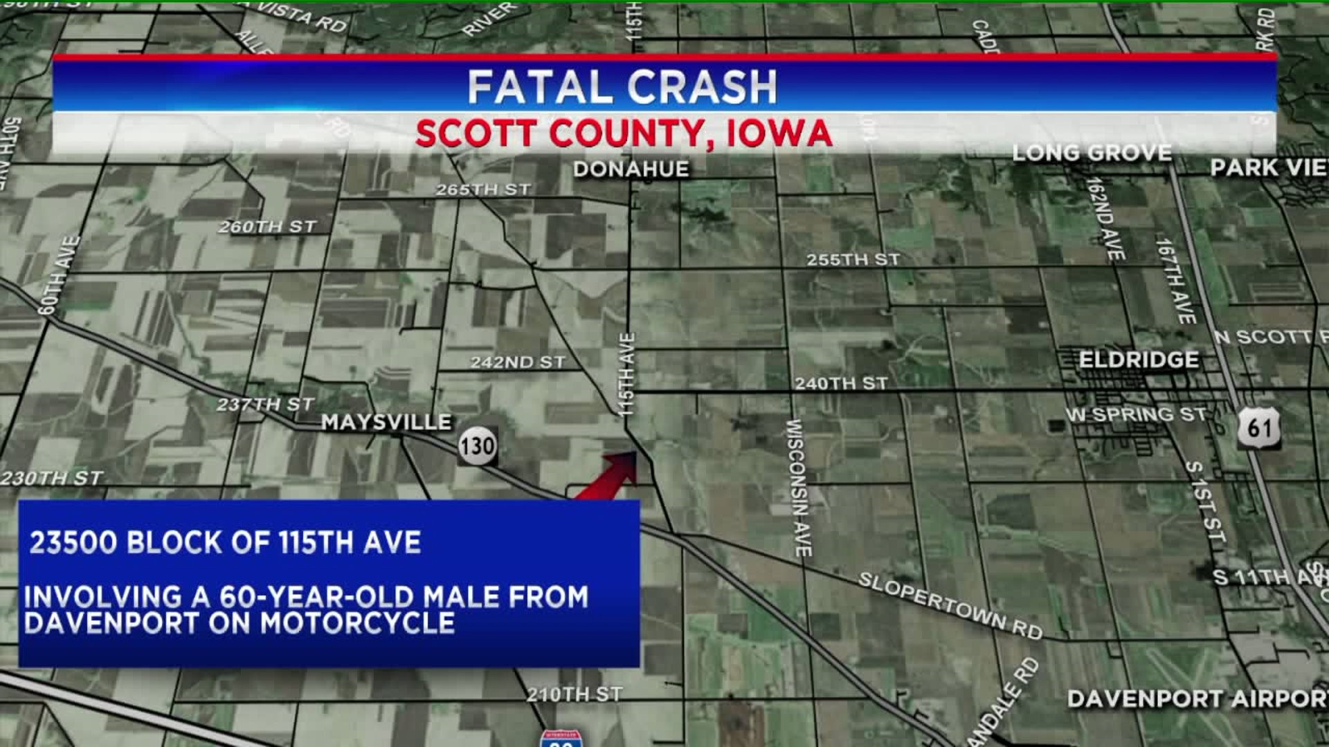 Davenport man perishes during evening motorcycle accident in Scott County