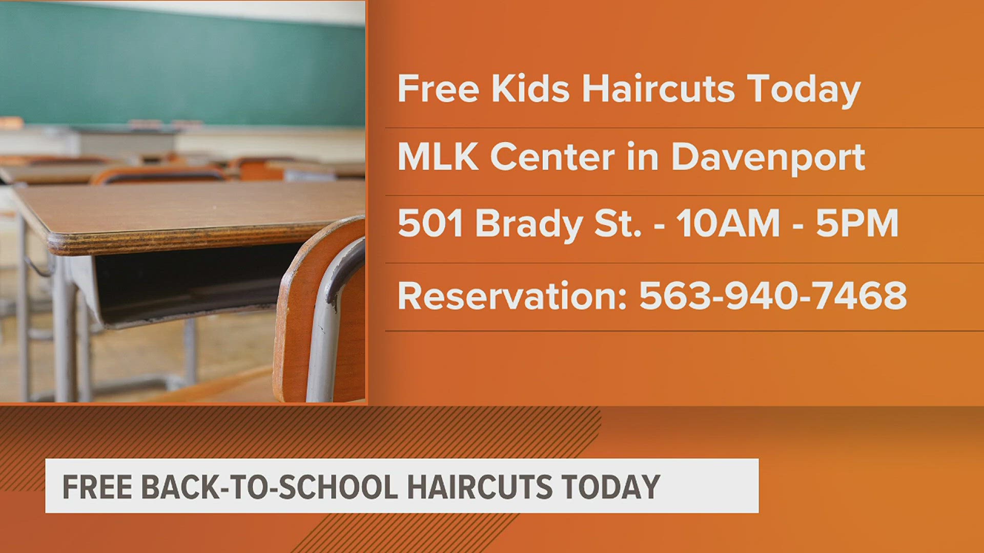 Help your student look their best for backto school with a free haircut Monday in Davenport