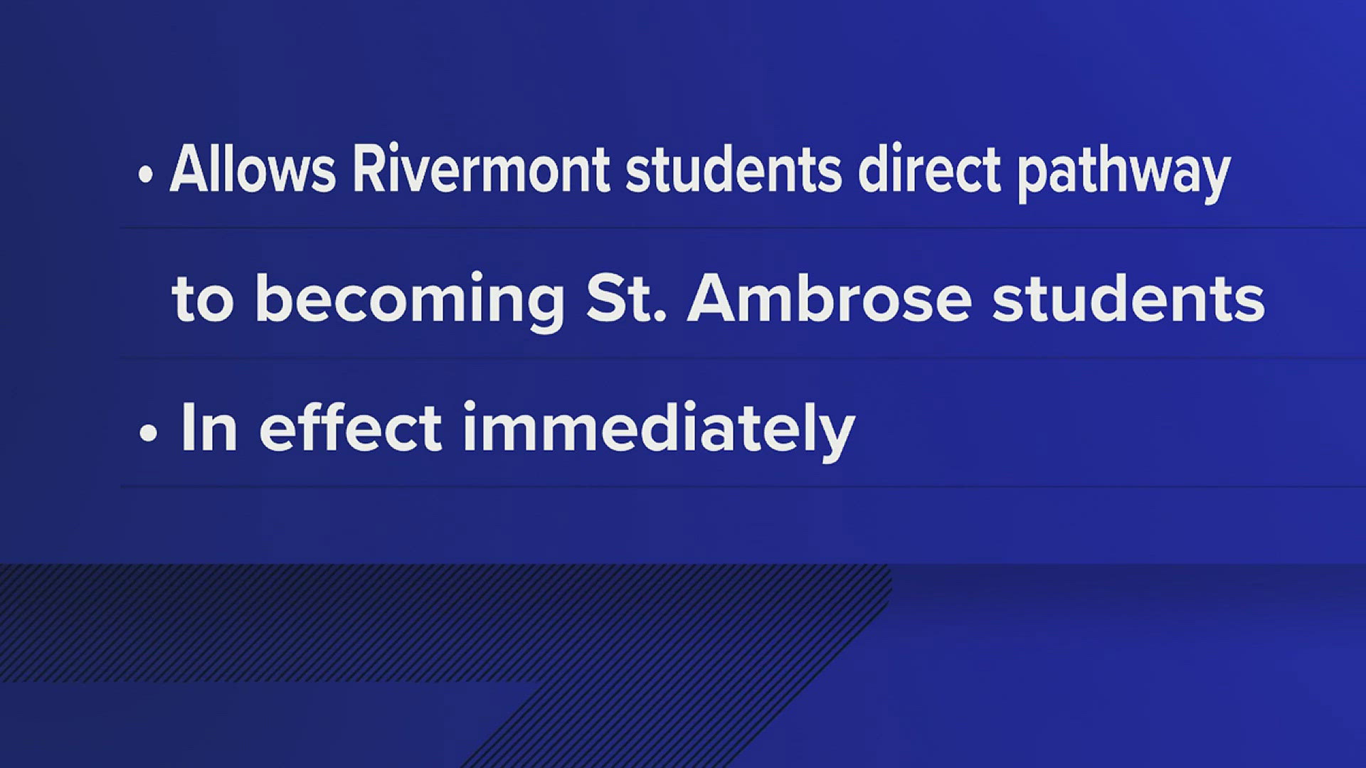 The new partnership follows a similar program between Rivermont and Augustana College.