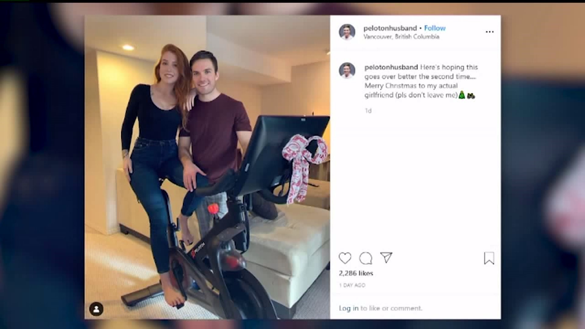 ‘peloton Husband Ts Real Girlfriend With A Peloton Bike For Christmas 