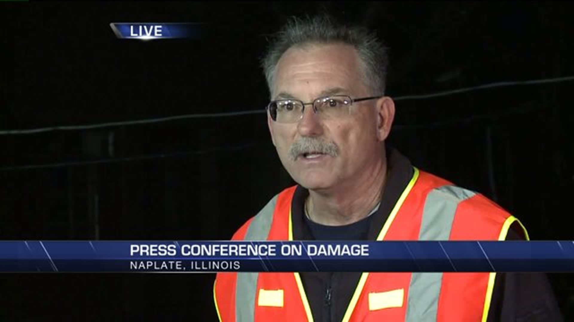Press Conference on Storm Damage in Naplate, Illinois