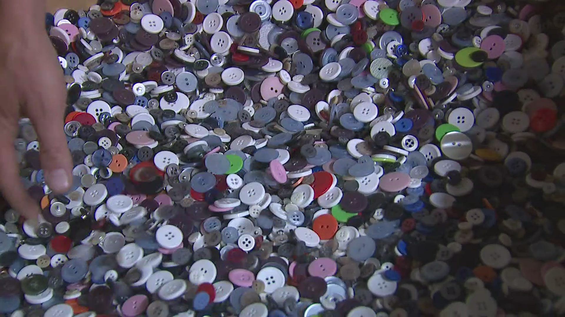This warehouse is part of an old button factory built in 1886, containing millions of buttons.