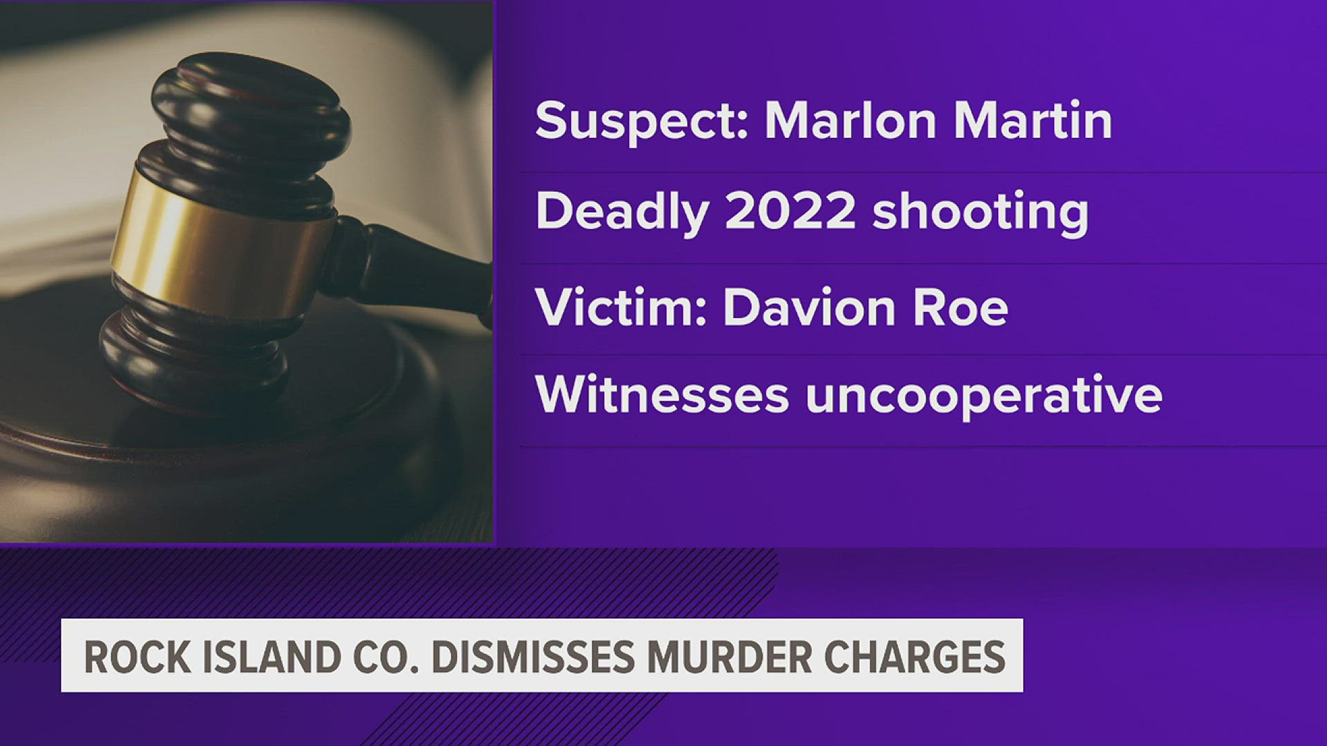 Marlon Martin is a suspect in a Rock Island shooting from last year that led to the death of Davion Roe.