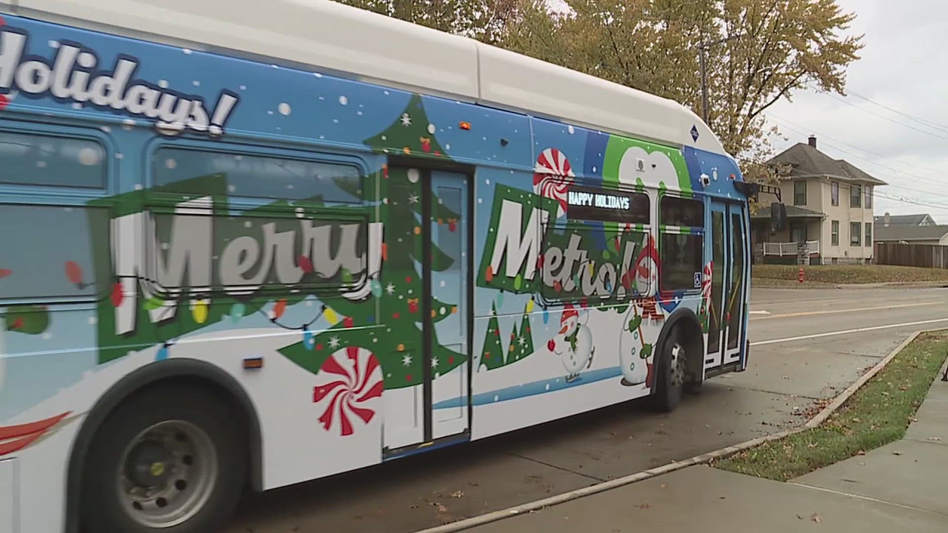 The festive bus will be randomly placed on one of the 12 fixed routes each day.