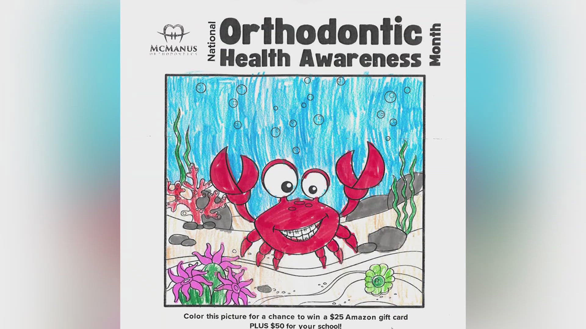 October is National Orthodontic Health Awareness Month. Each winner's school receives a $50 Amazon gift card.