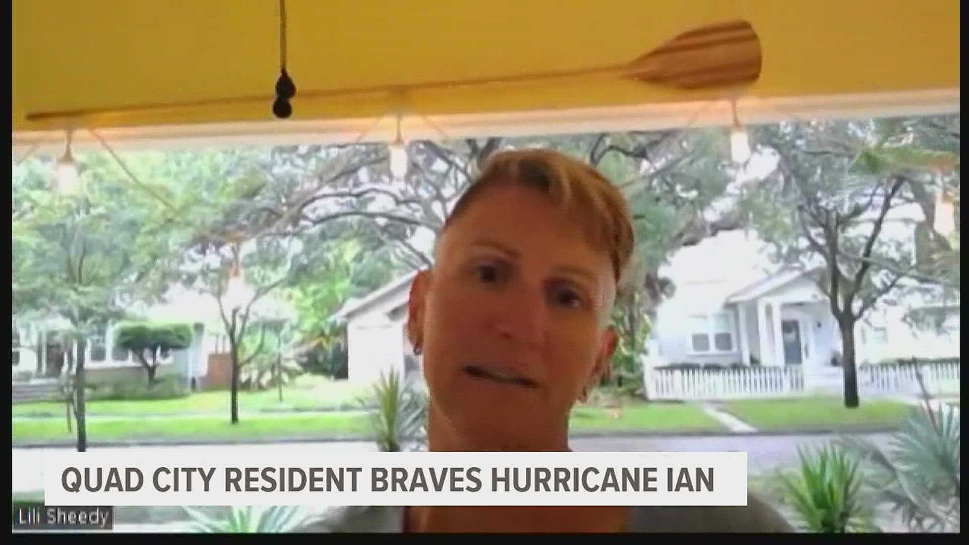 Lili Sheedy, a former Davenport resident, plans to stay at her home in St. Petersburg with her fiance as Hurricane Ian touches down in Florida.