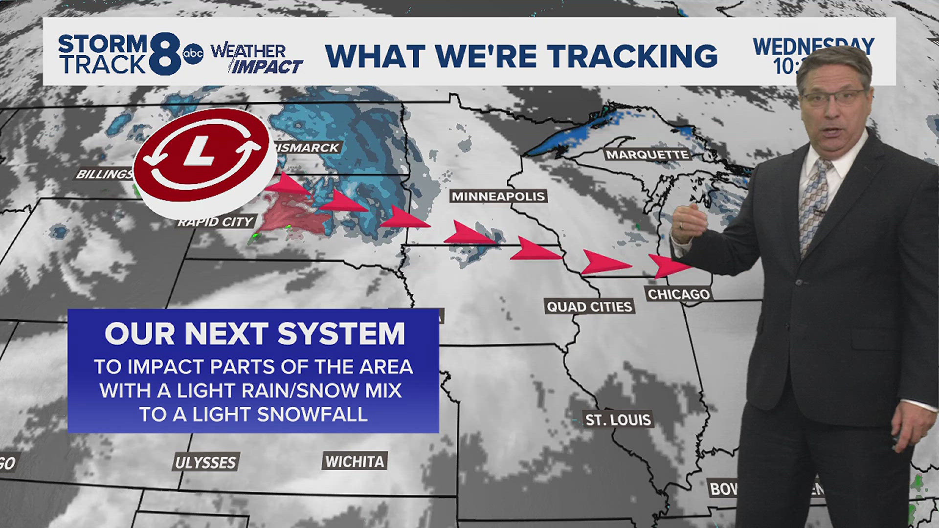 Clipper to bring a light rain/snow mix to parts of the area later Thursday