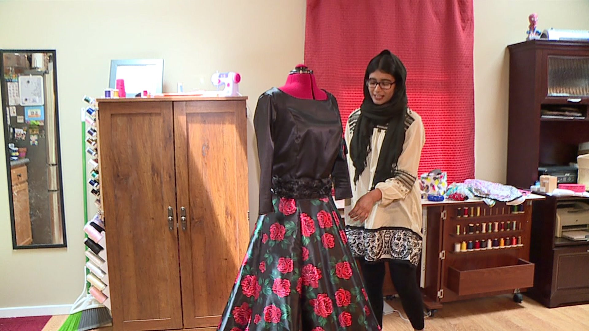 Student from Pakistan learns to sew while living in Davenport