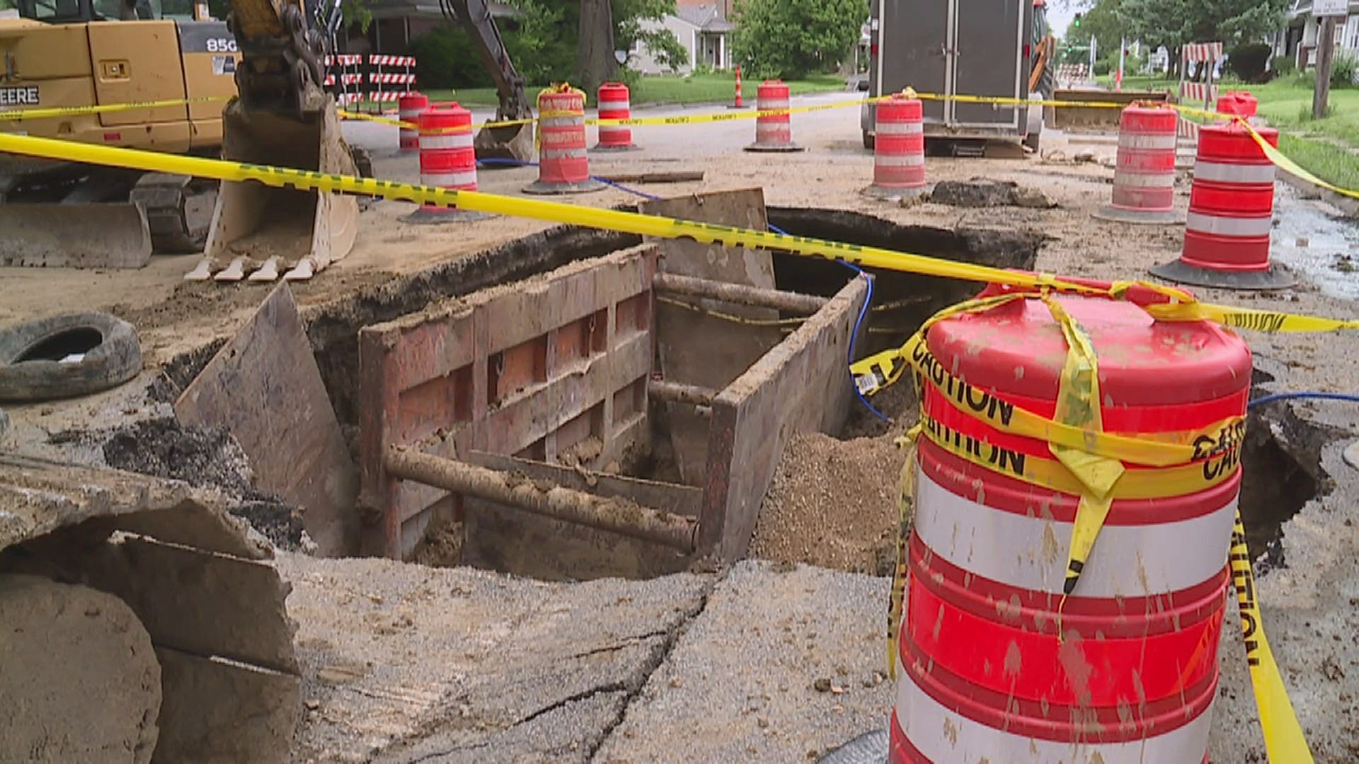 Crews discovered additional issues when repairing the sinkholes between Woodland and Kenmore Avenues in Davenport.