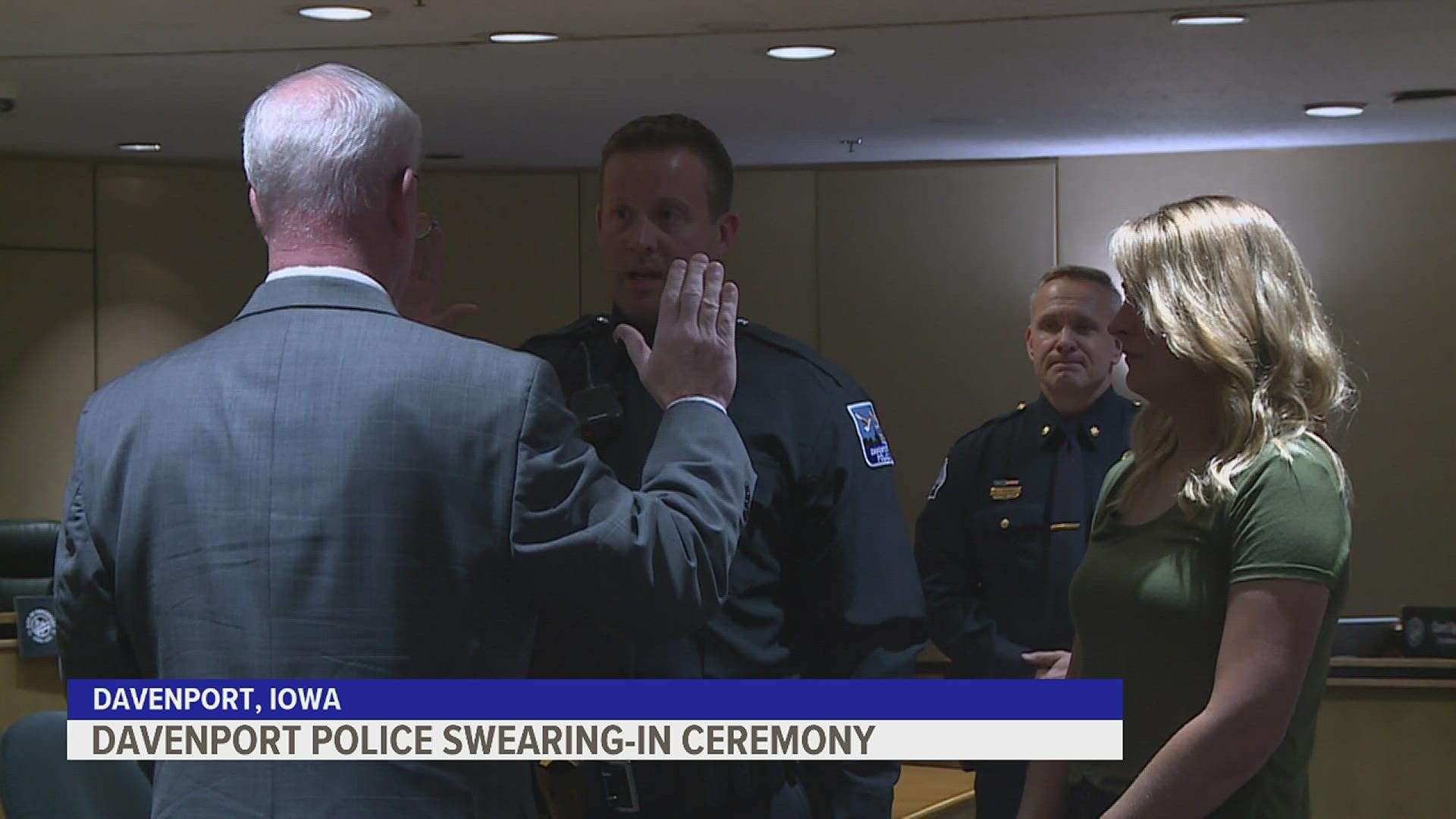 Four new police officers will be on Davenport streets for training before they're given free rein later this year.