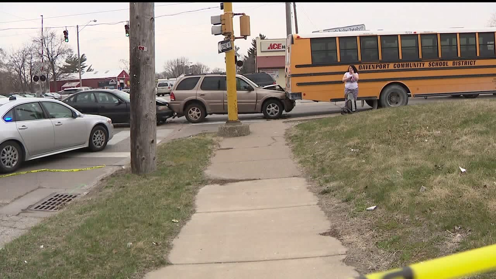 School bus involved in a crash