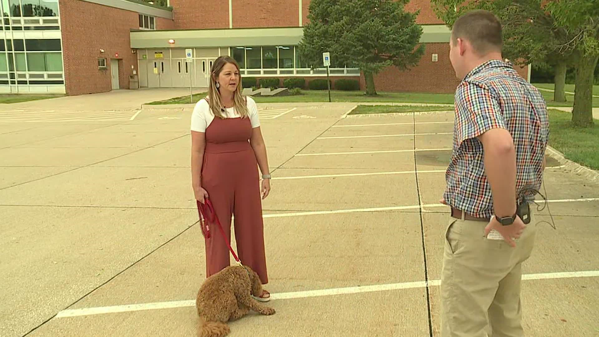 Cooper, a one-year-old Goldendoodle, is a new therapy dog at Wilson Middle School in Moline.