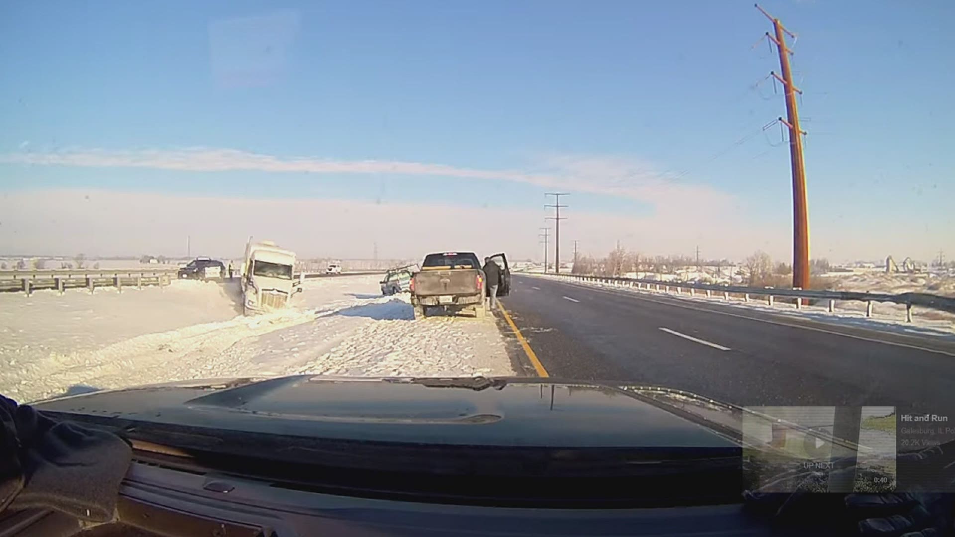 Dash cam footage from the Galesburg Police Department showing an officer nearly being struck by a truck stresses the need to move lanes for law enforcement.