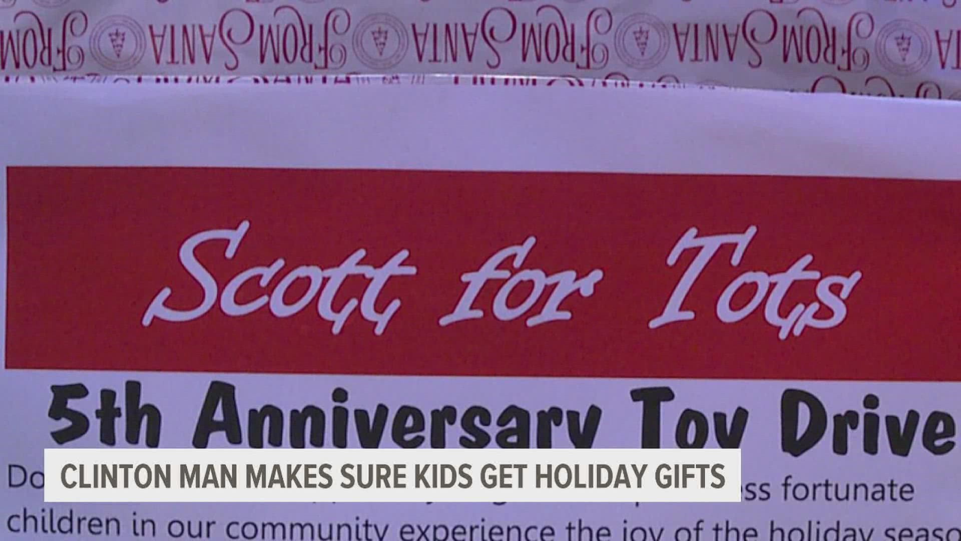 Scott for Tots toy drive, in Clinton getting ready to spread holiday cheer with kickoff party.
