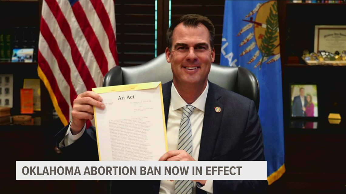 Oklahoma governor signs Texas-style ban on most abortions