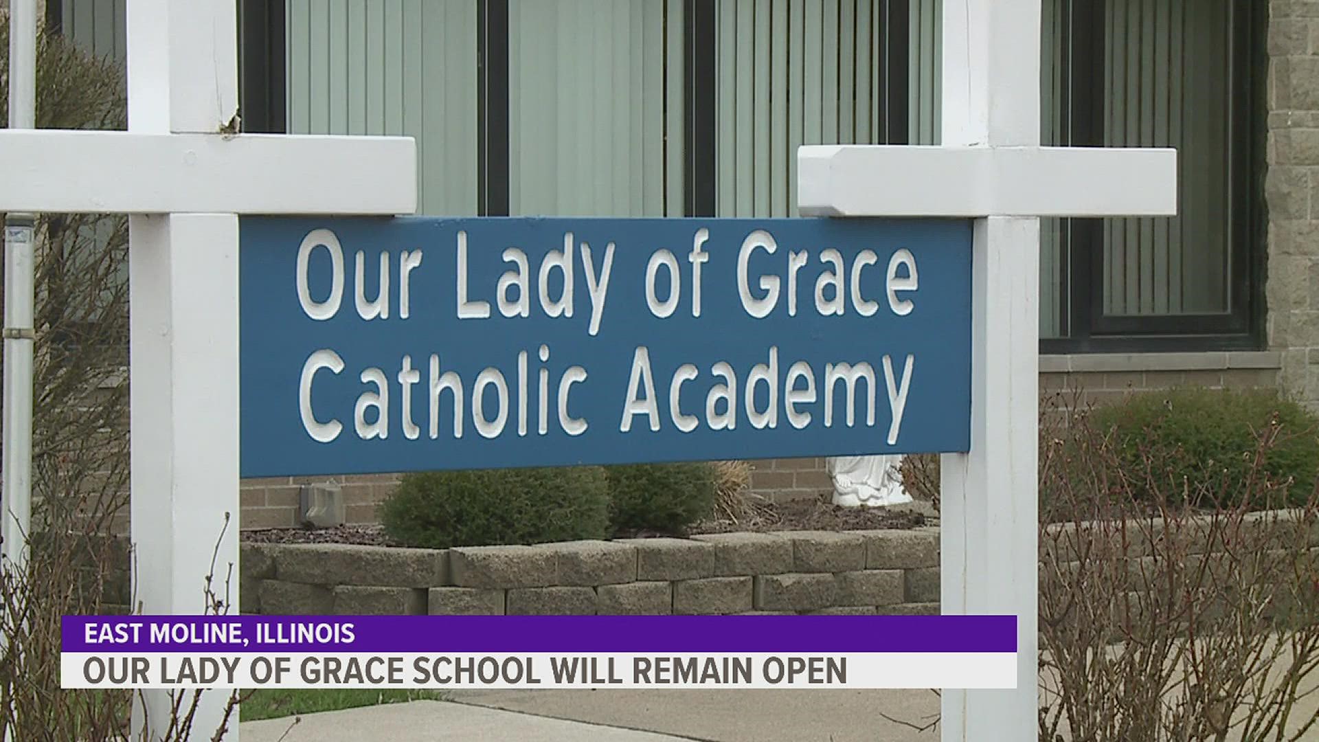 The Catholic Diocese of Peoria has reversed a previous decision, and now says the school will remain open for the 2022-23 academic year.