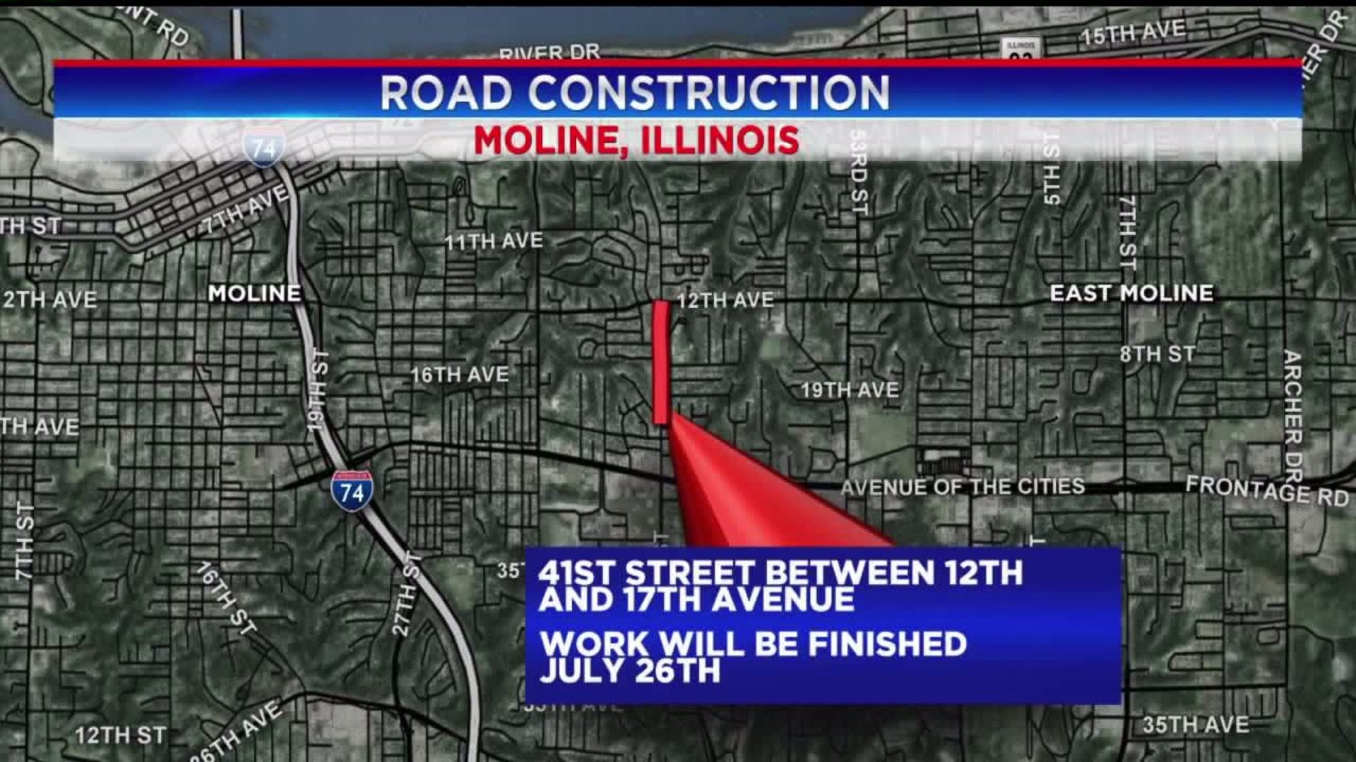 Several streets closed in Moline