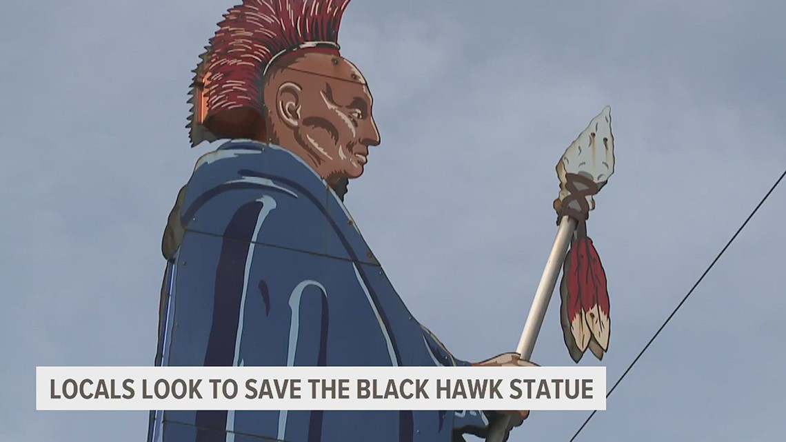 Local Native Americans look to restore Black Hawk statue